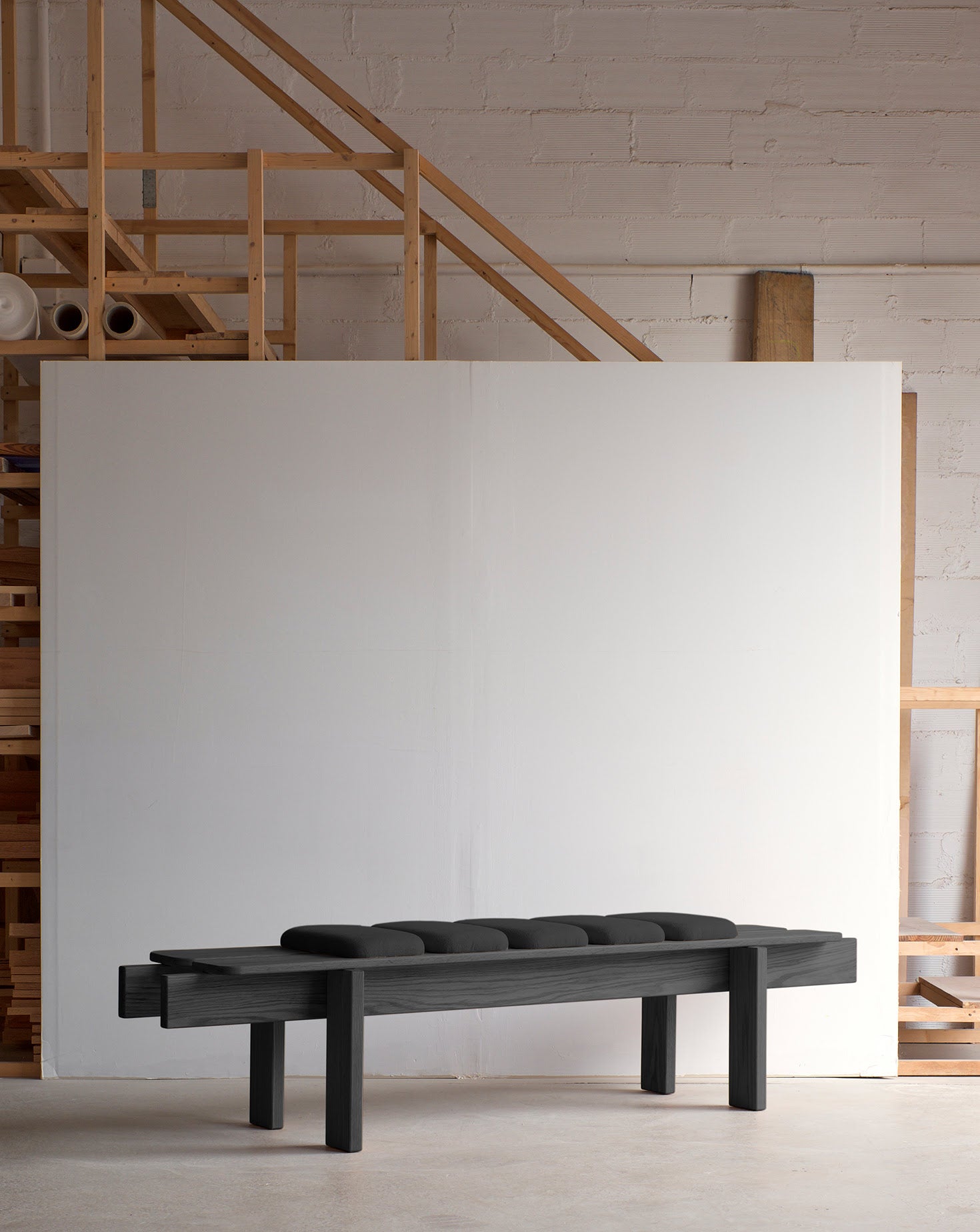 Ueno Beech Black Bench