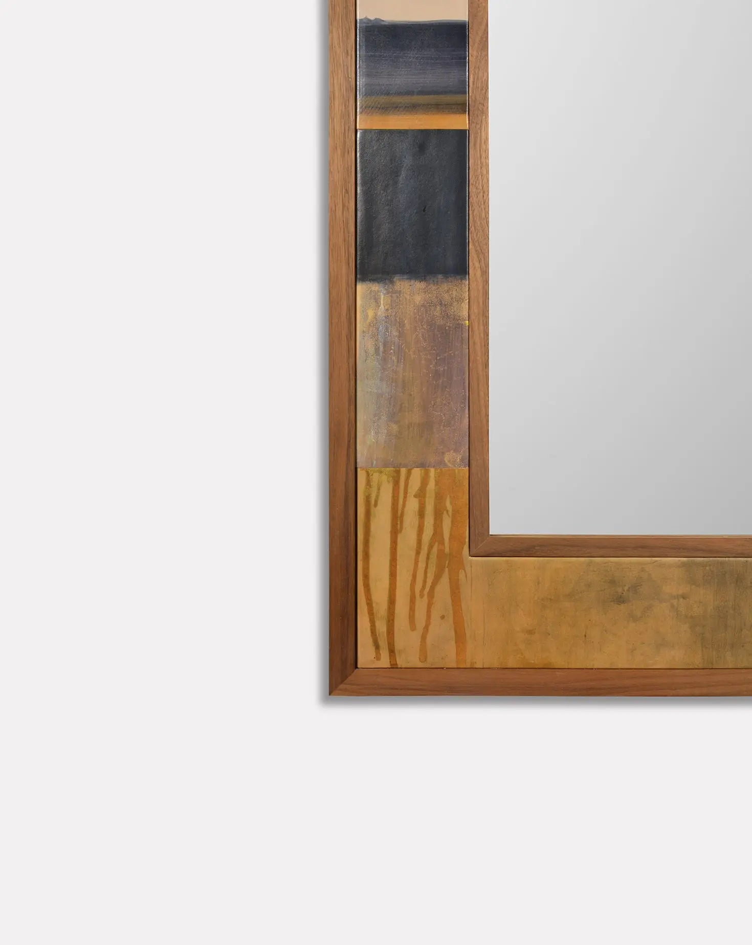 Washi Leather Marquetry Mirror Marrikur Studio