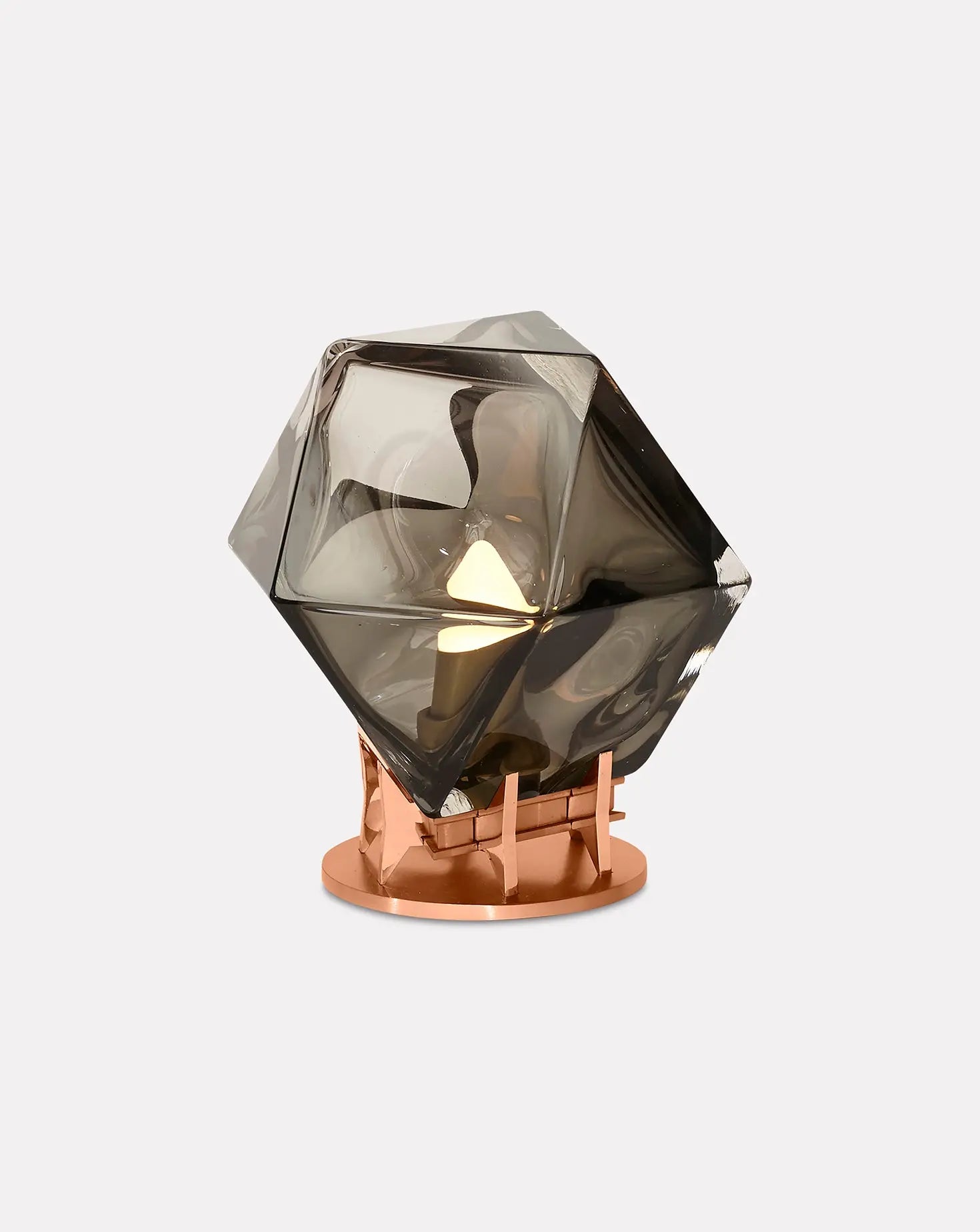 Welles Smoked Glass and Copper Desk Lamp Gabriel Scott