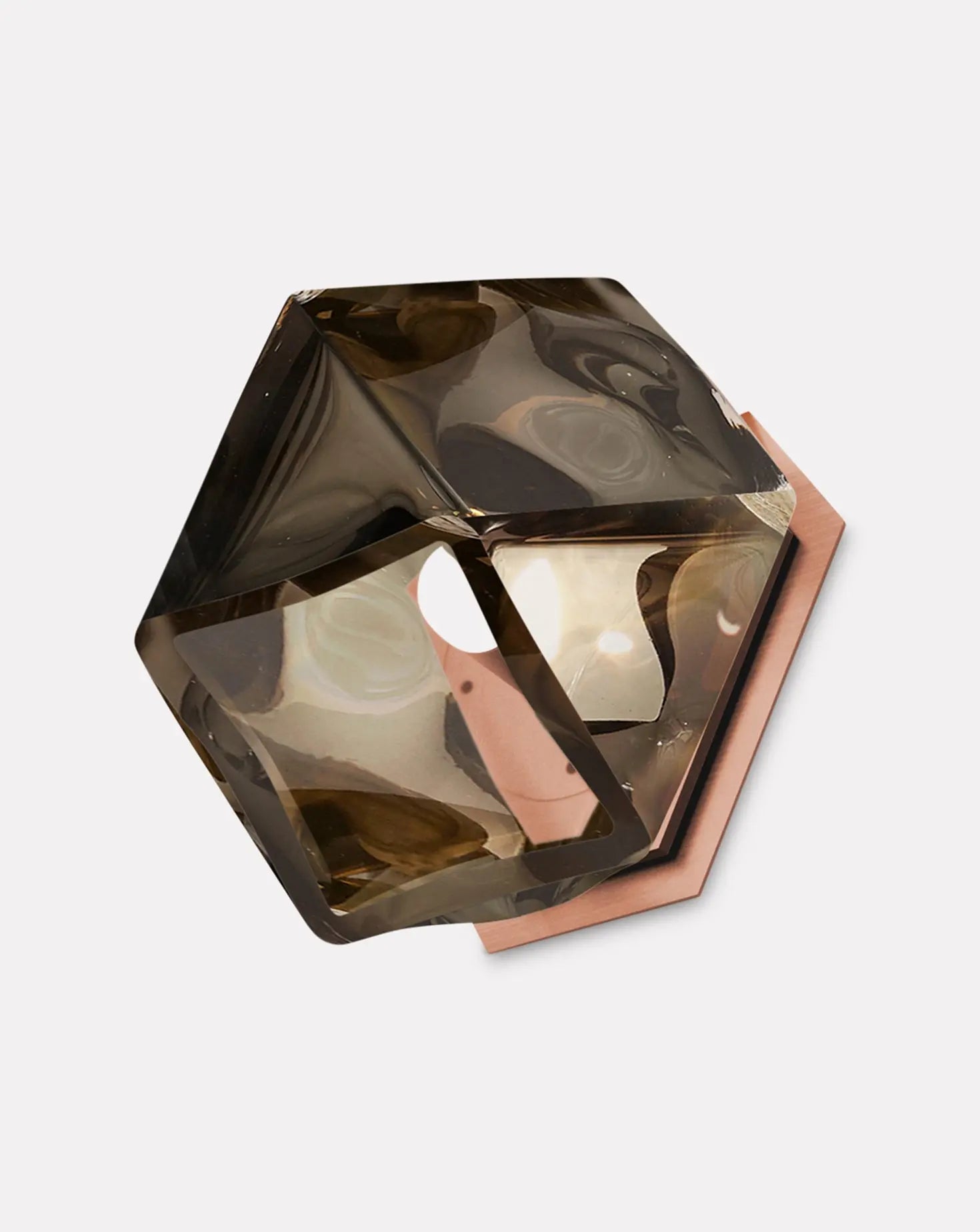 Welles Smoked Glass and Copper Sconce Gabriel Scott