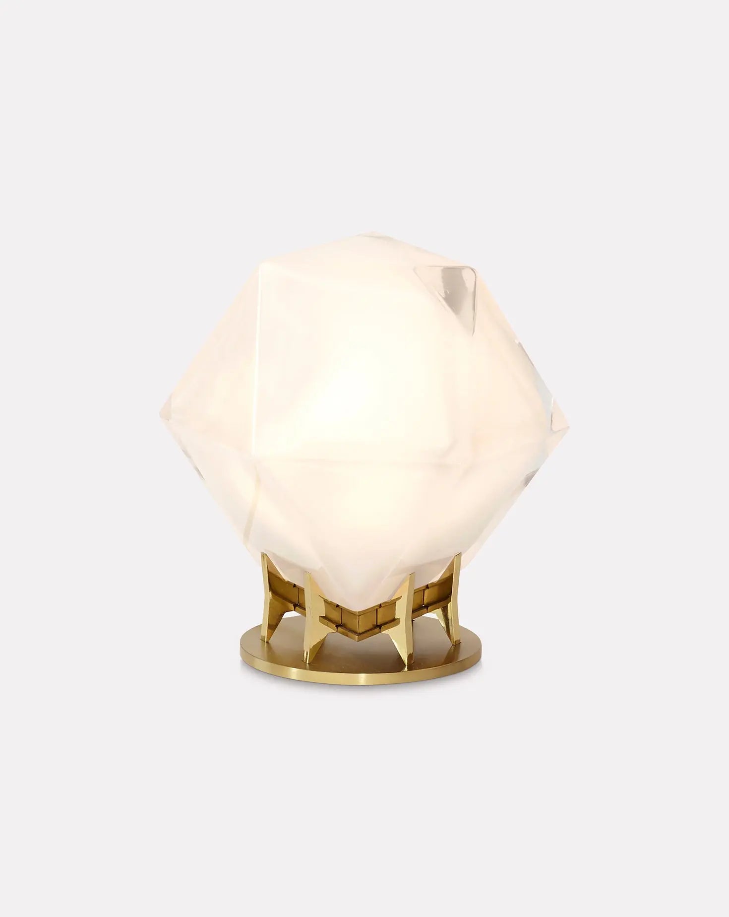 Welles White Glass and Brass Desk Lamp Gabriel Scott