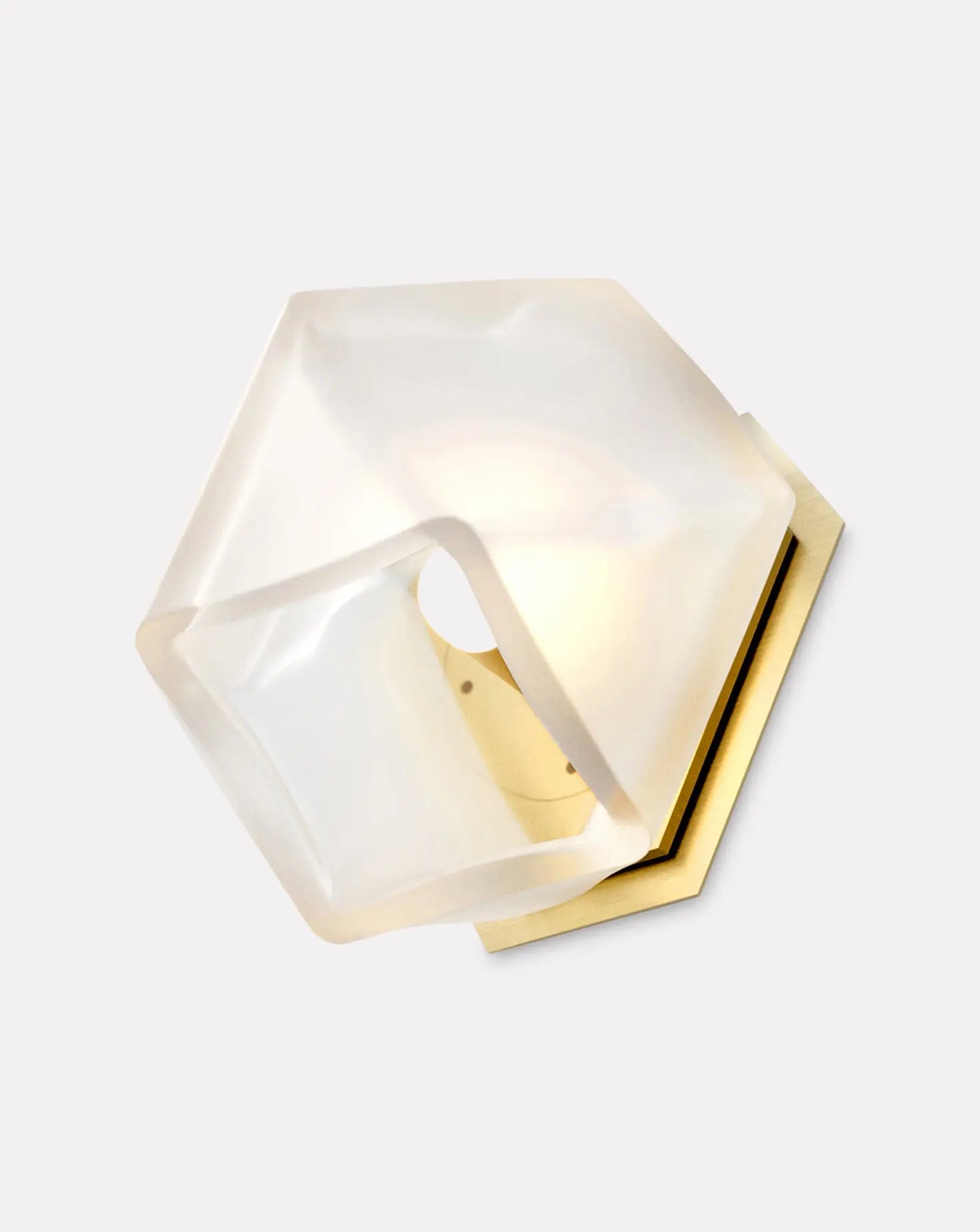 Welles White Glass and Brass Sconce Gabriel Scott