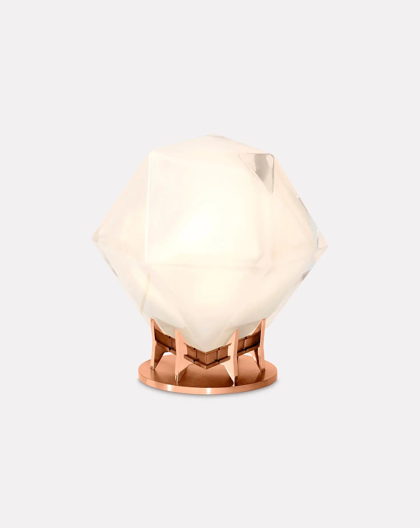 Welles White Glass and Copper Desk Lamp Gabriel Scott