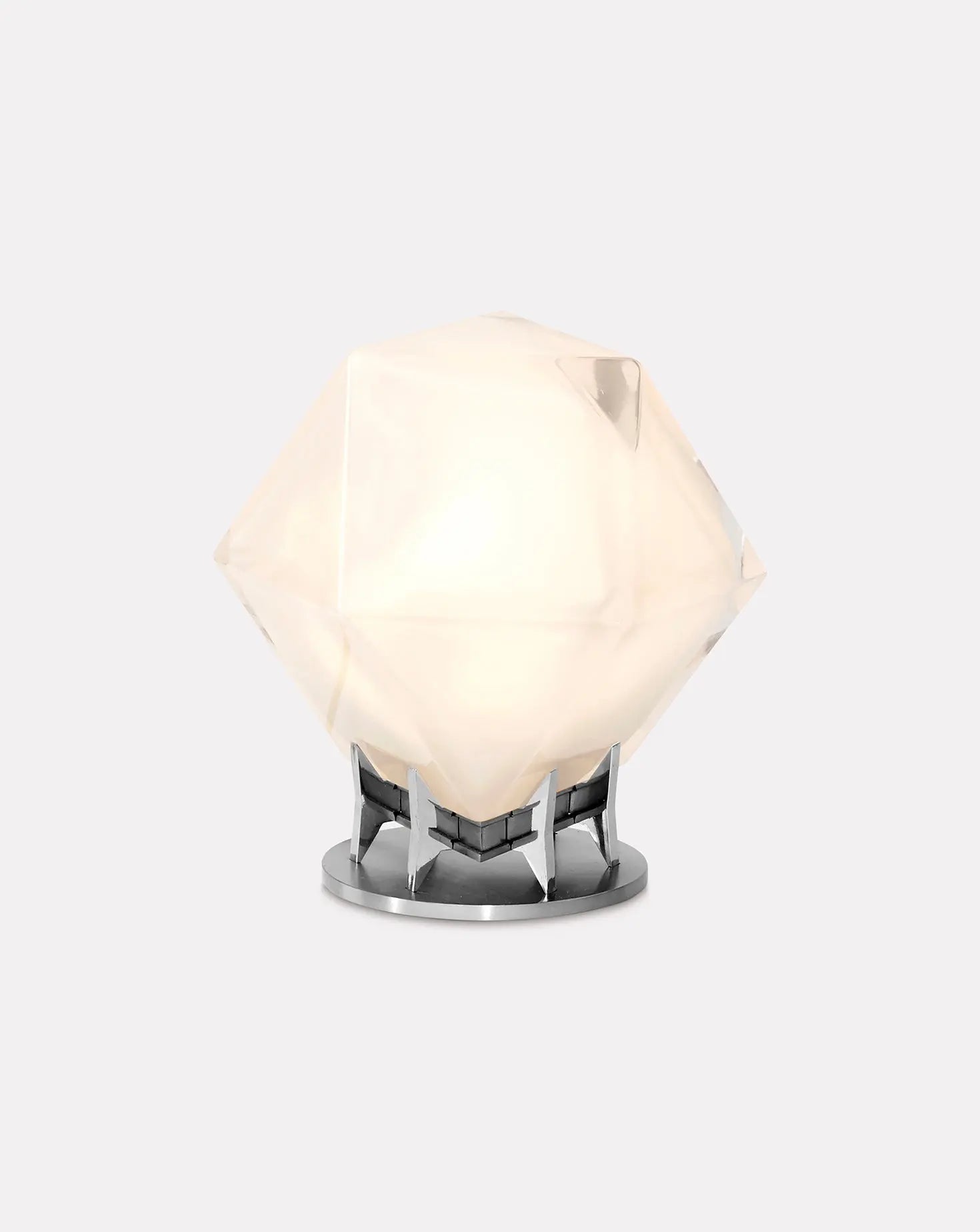 Welles White Glass and Nickel Desk Lamp Gabriel Scott