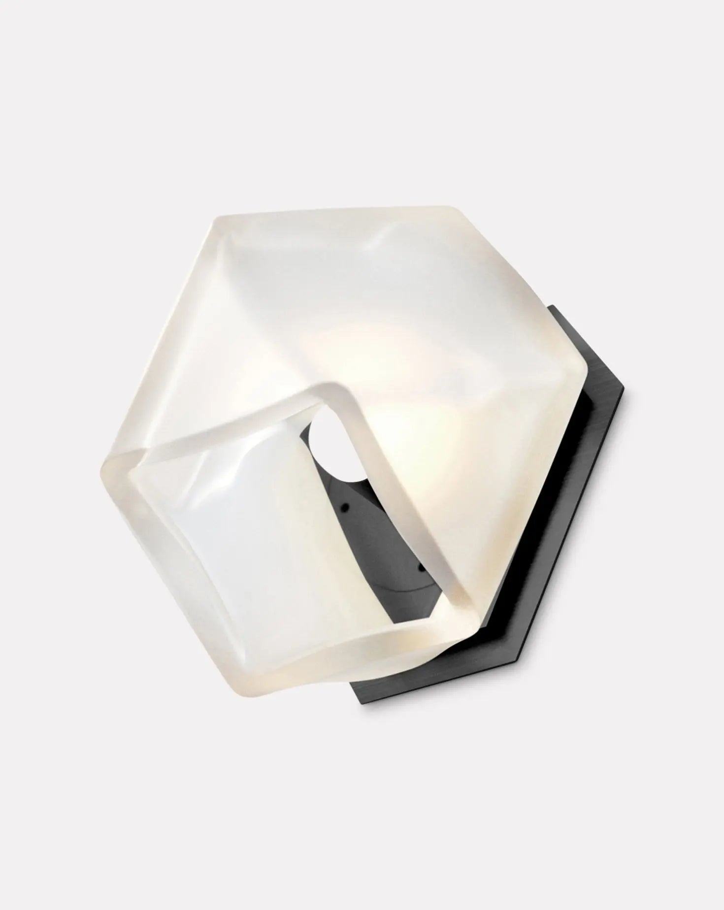 Welles White Glass and Steel Sconce Gabriel Scott