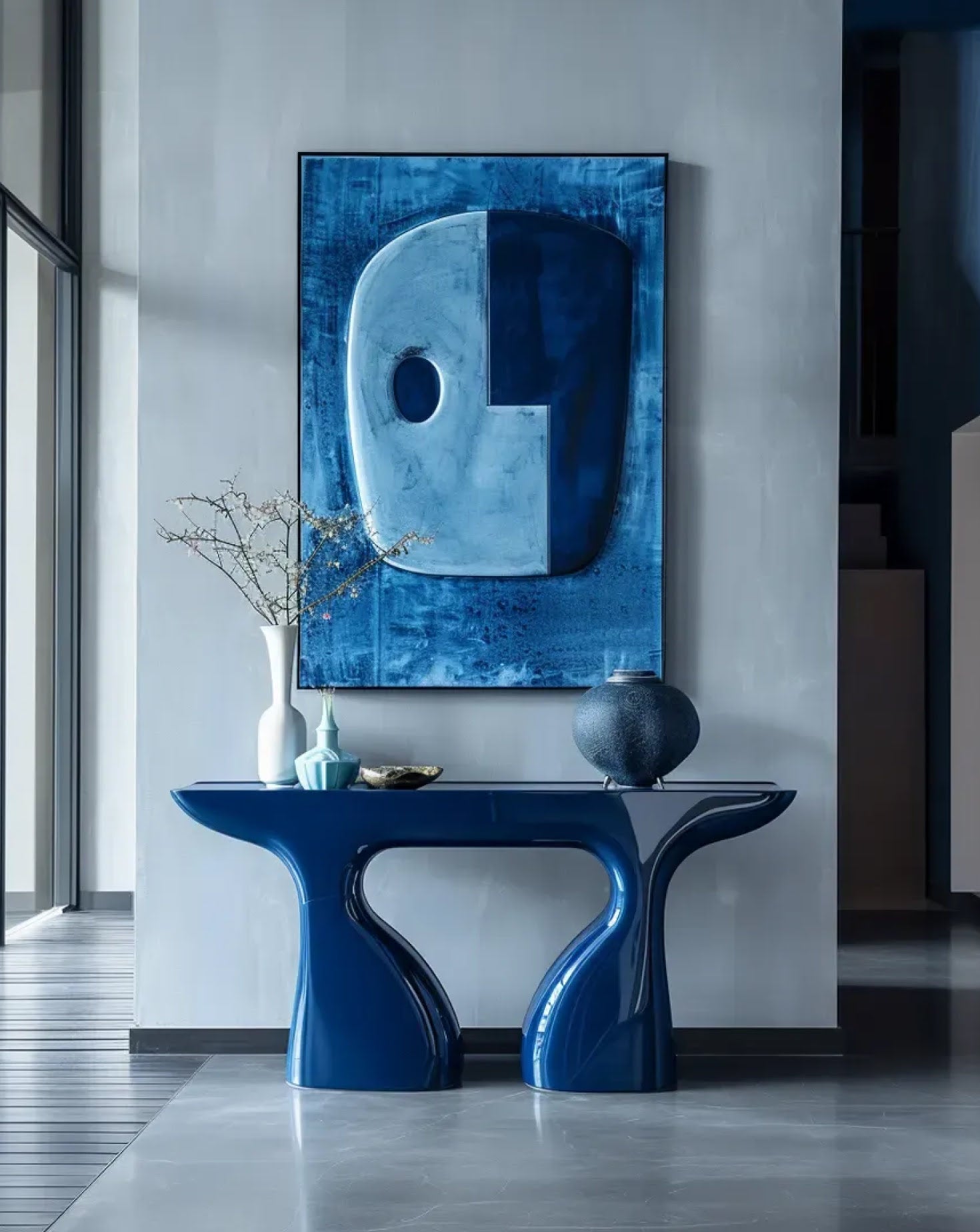 Whale Stainless Steel Blue Console