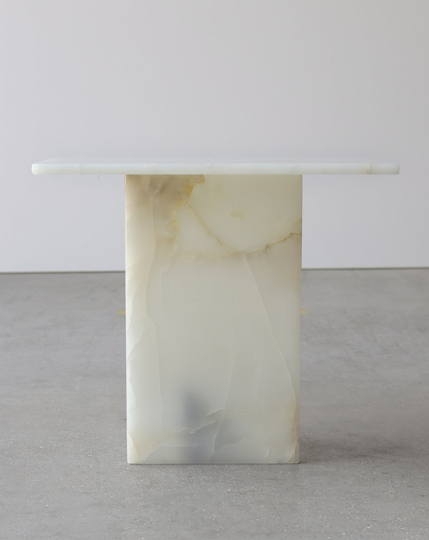 White Onyx and Marquina Side Table