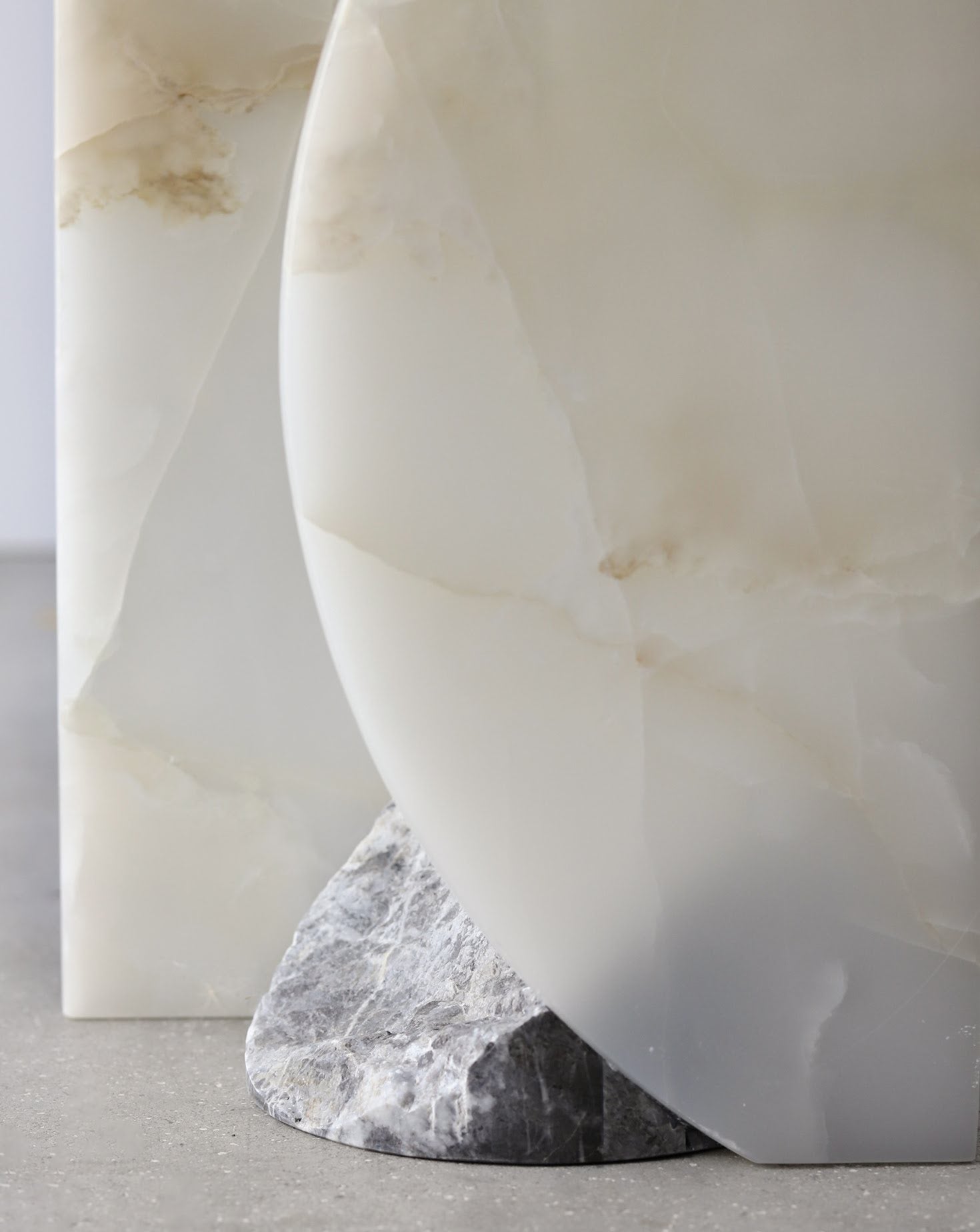 White Onyx and Marquina Side Table