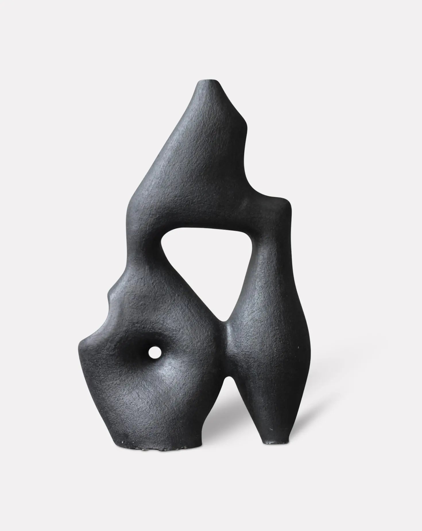 Pleomorph Black Ceramic Sculptural Vase Abid Javed