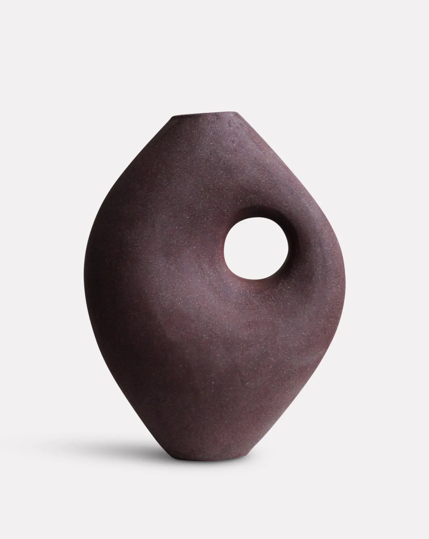 Pleomorph Burgundy Ceramic Sculptural Vase Abid Javed