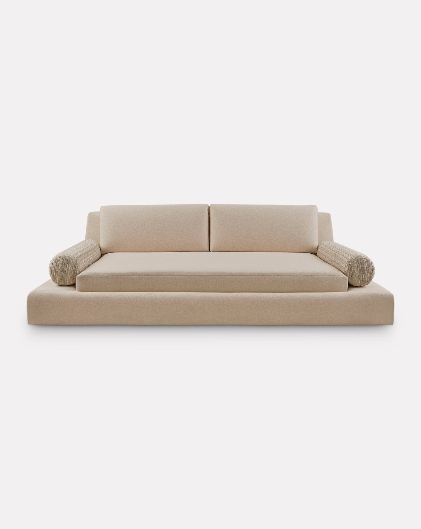 Beige sofa on a white background