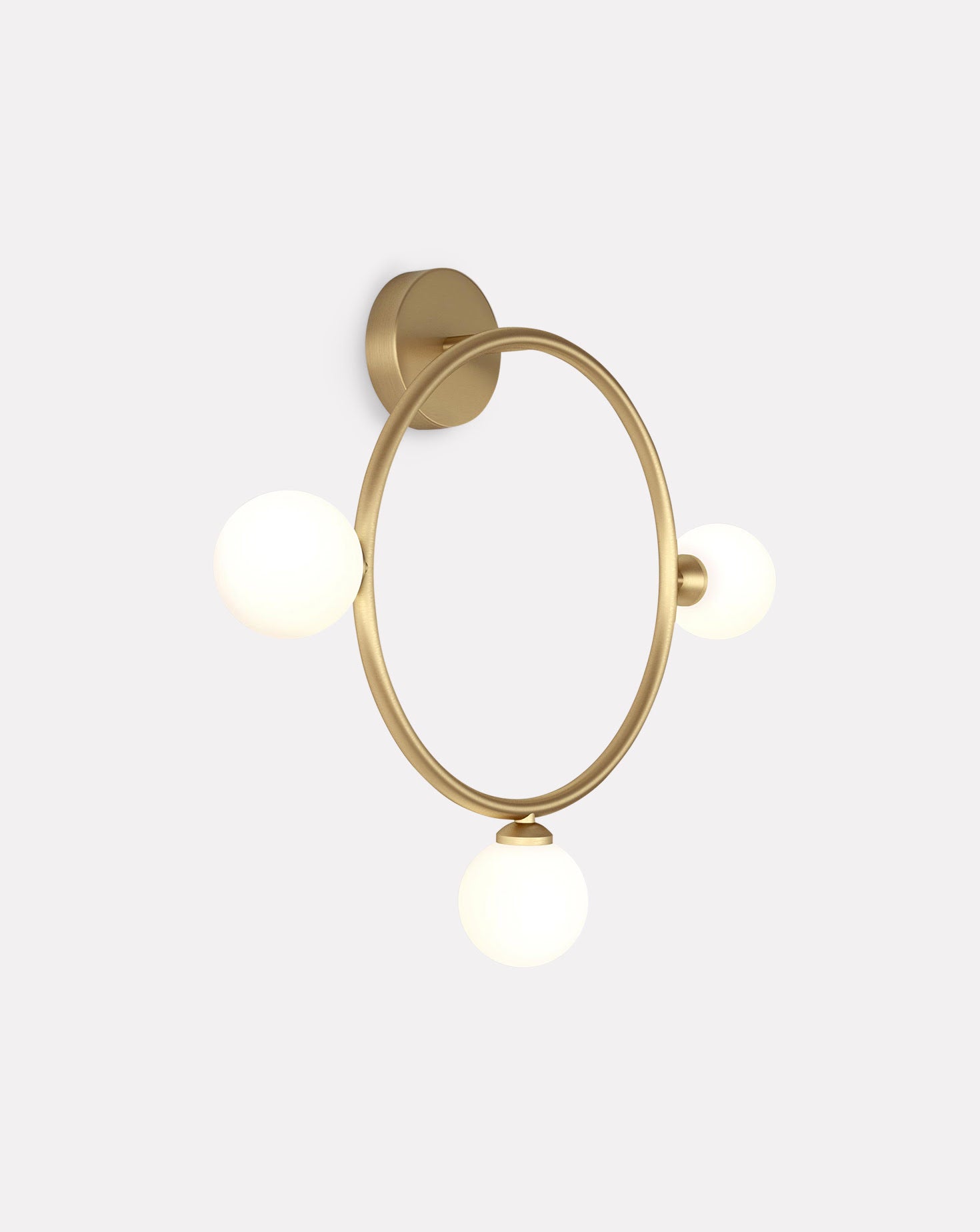 Circle Brushed Brass Wall Light