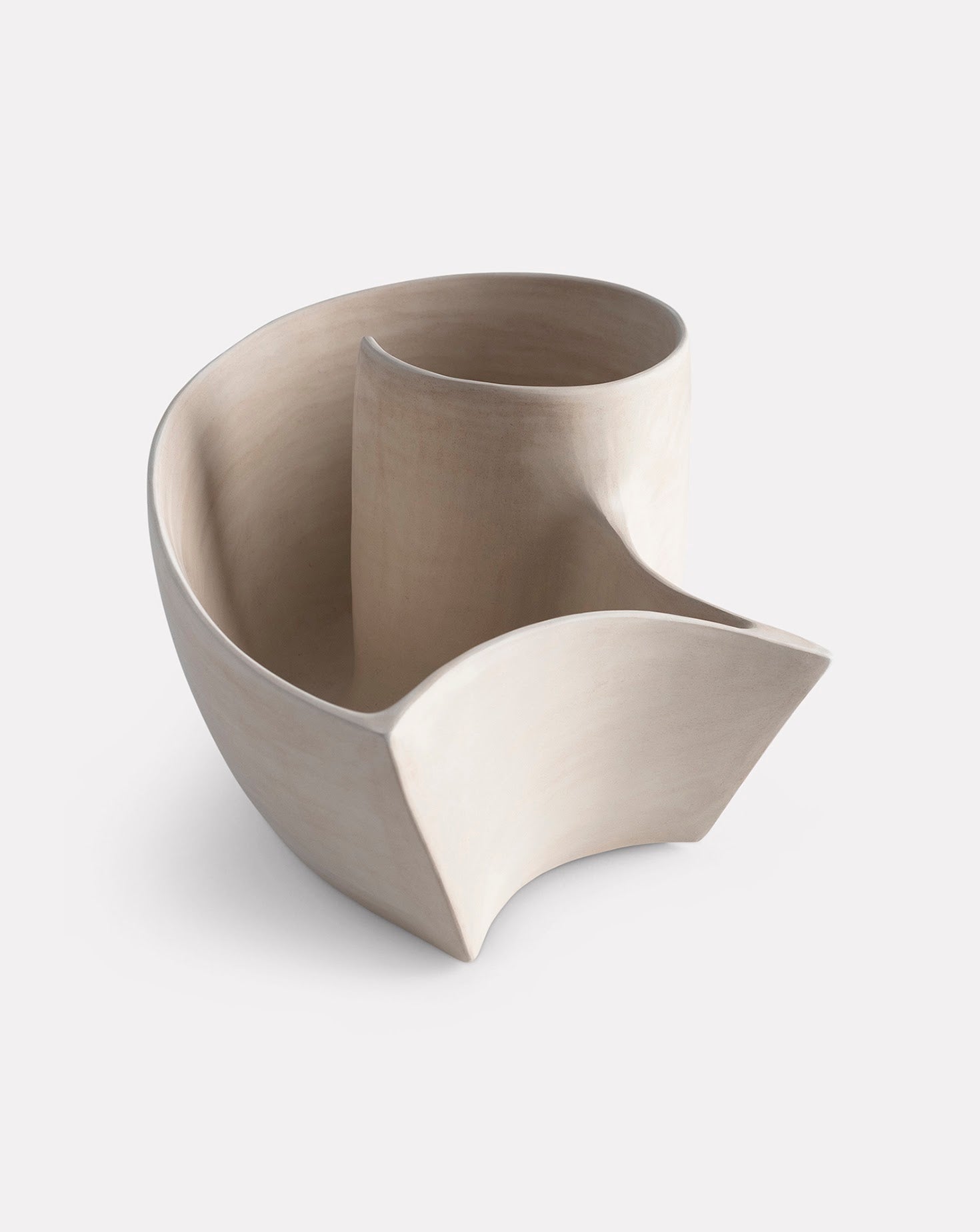 Cream Curl Ceramic Sculptural Vessel