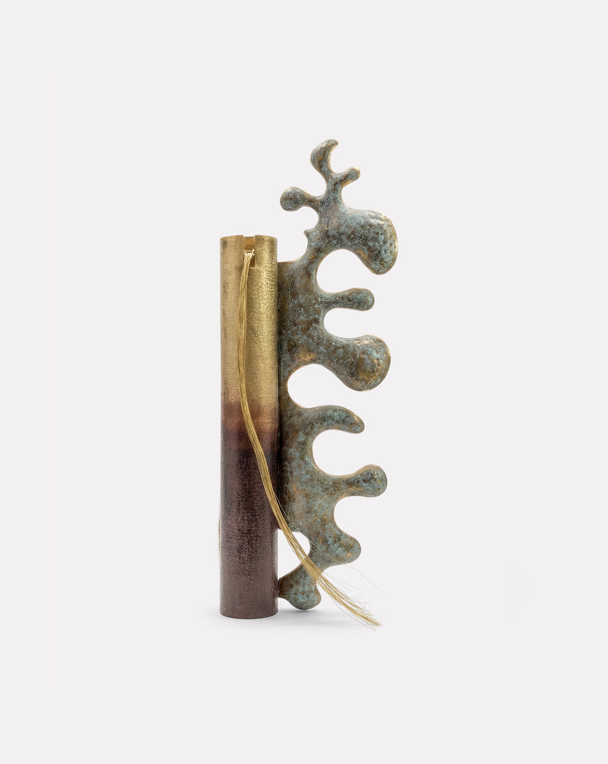ANTAR brass floor sculpture by Art Attaichi, one of Curio's sculptural lamps standing 137cm tall
