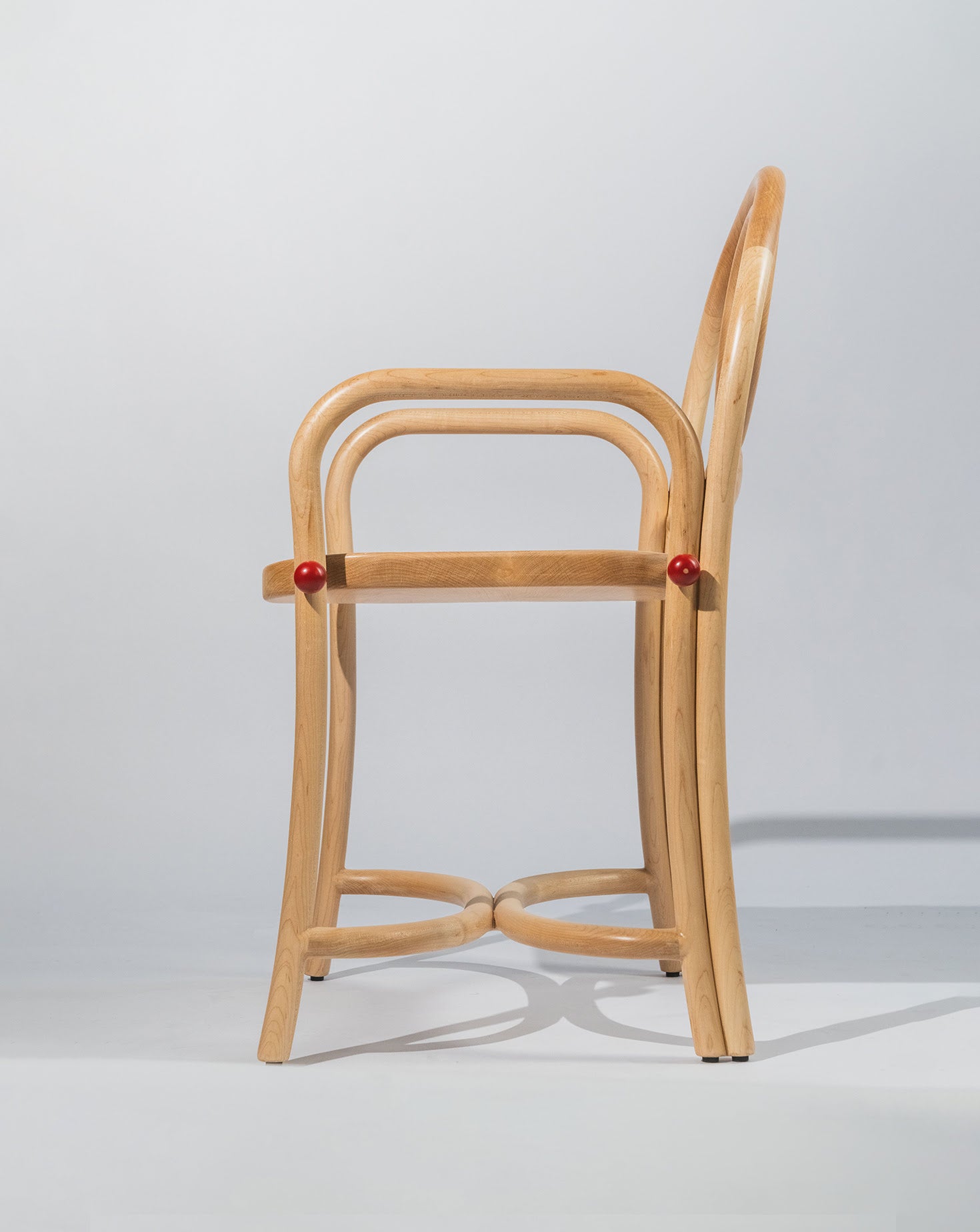 Acil Maple Wood and Carmine Chair