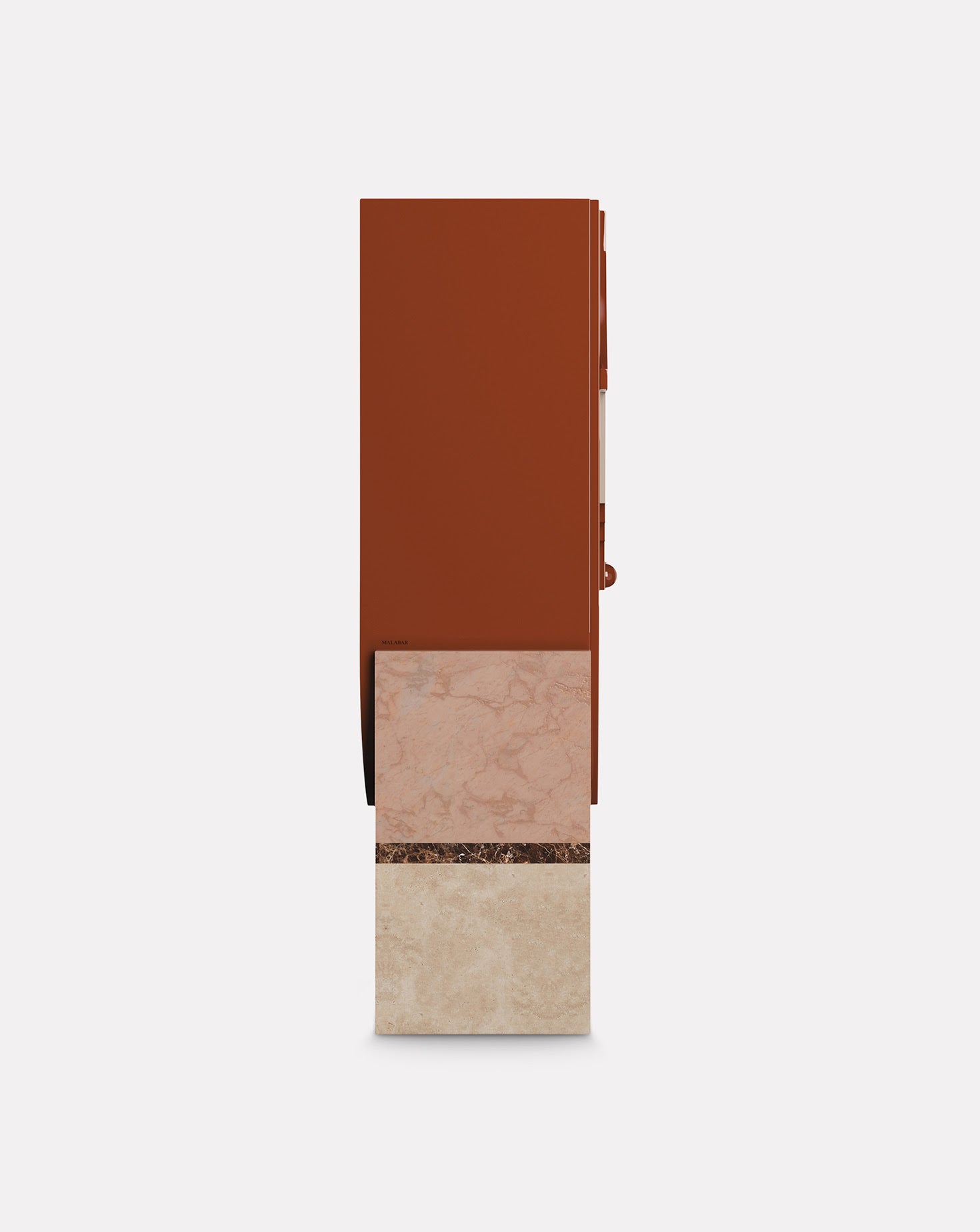 Arkos Bar Lacquered Wood Teracotta Cabinet