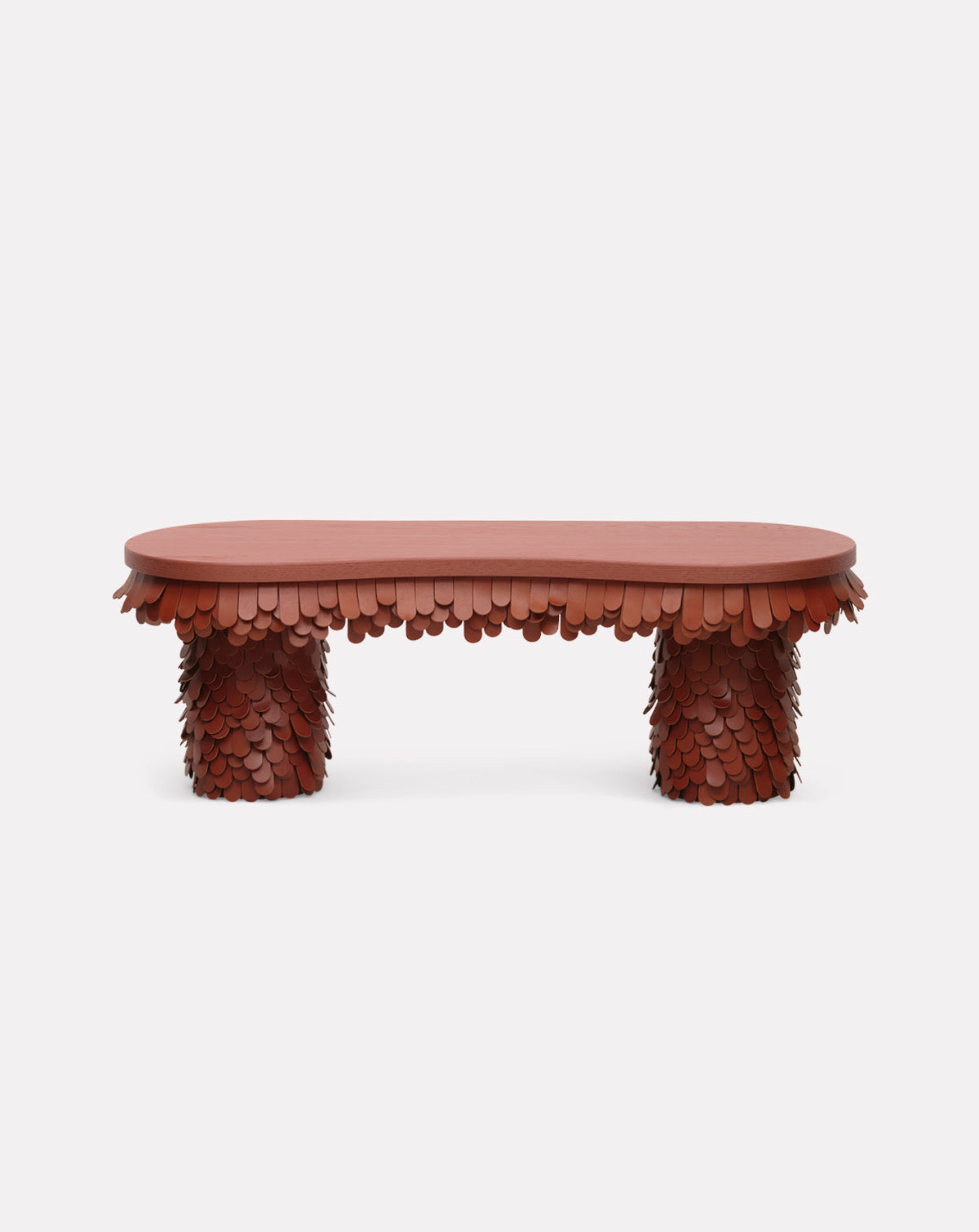 Betsy Wood and Leather Bench