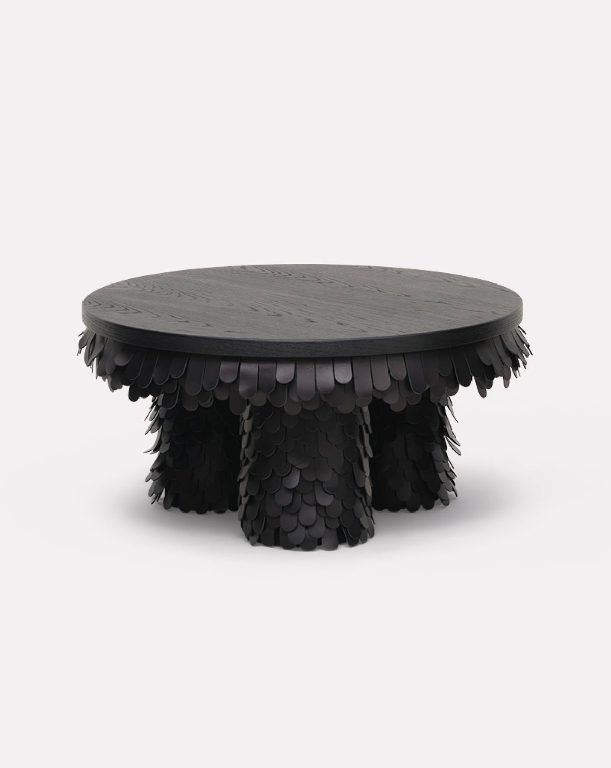 Betsy Wood and Leather Coffee Table
