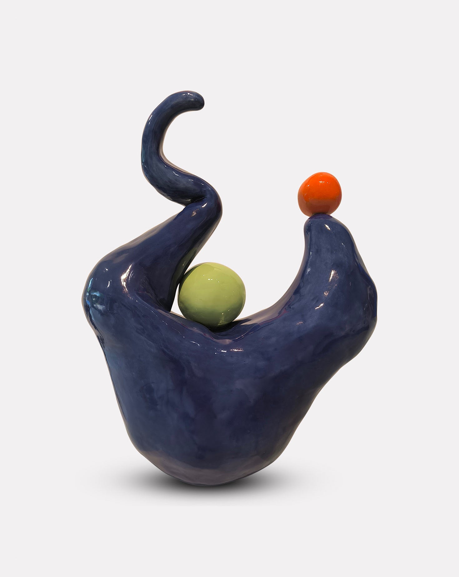 Bits of Atoms Blue Stoneware Sculpture