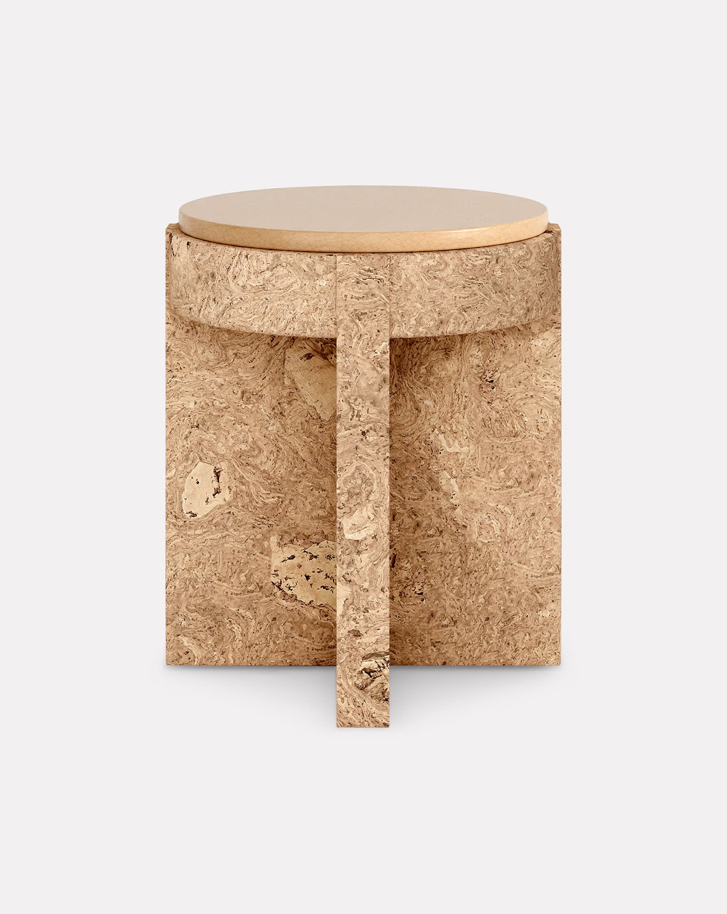 Cork and Ceramic Bedside Table