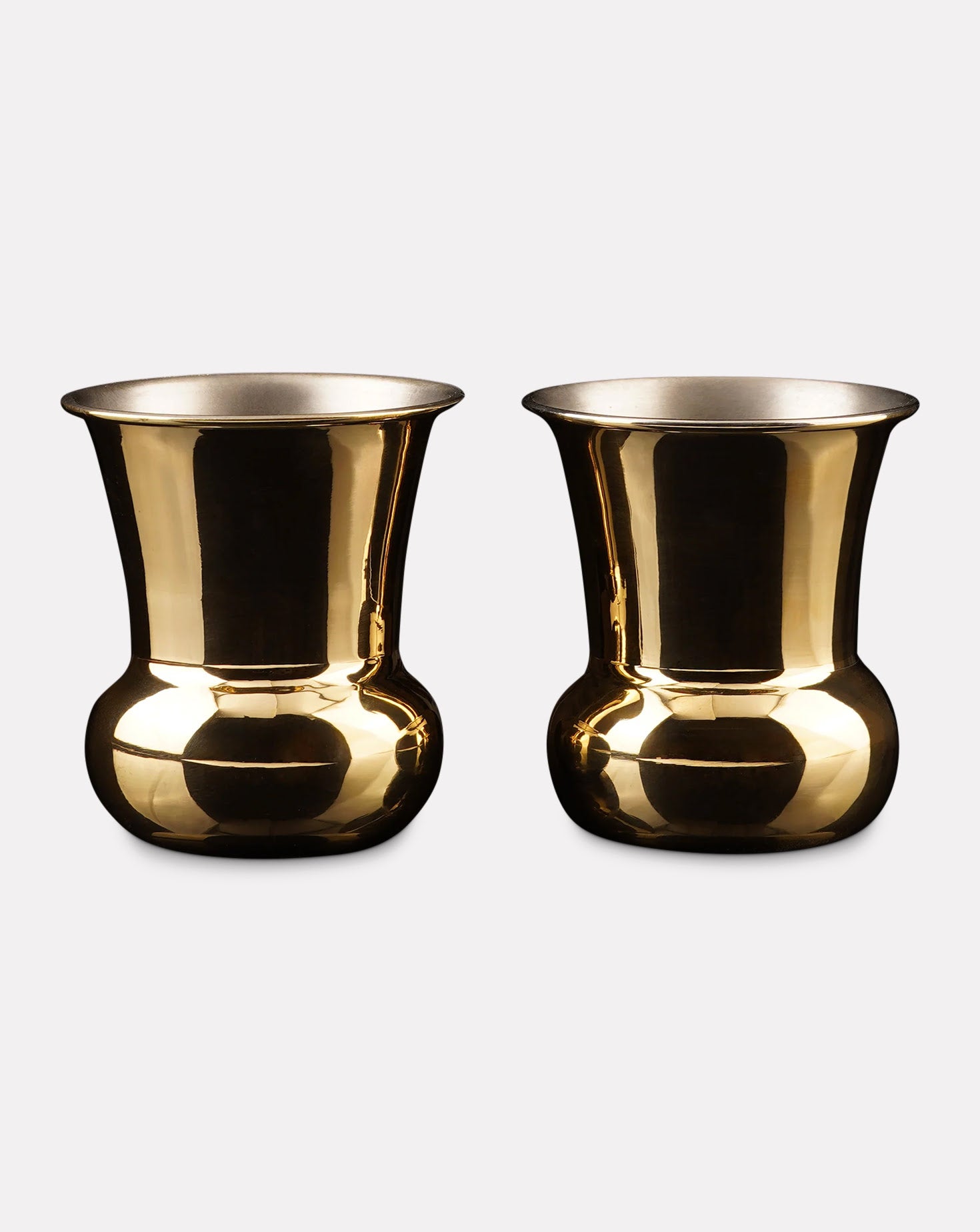 Crescent Brass Tumbler Set of 2