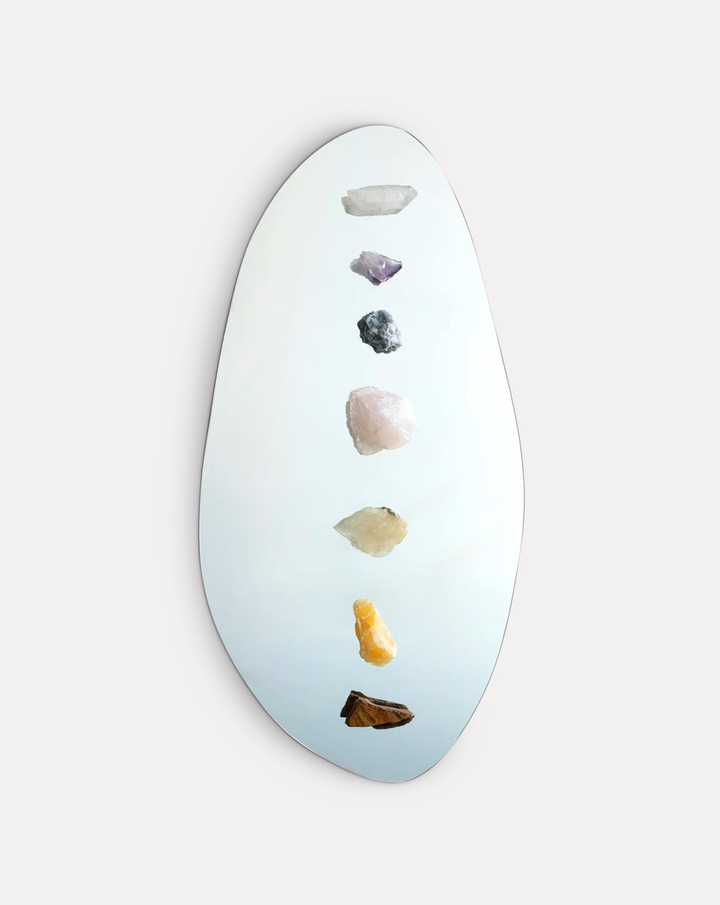 Crystal Oval Wood and Crystal Mirror
