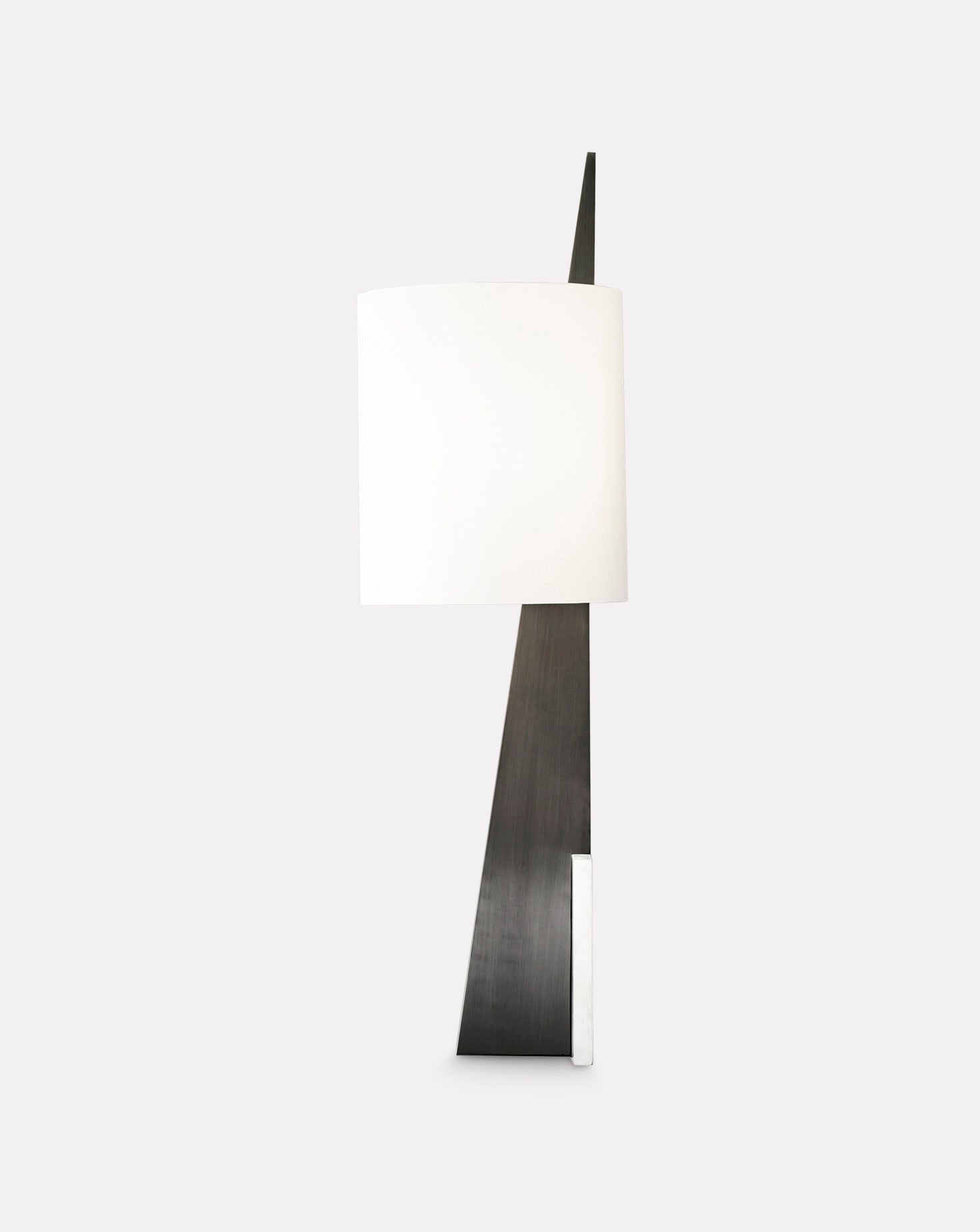 Cut Triangle I Brushed Grey Metal Table Lamp