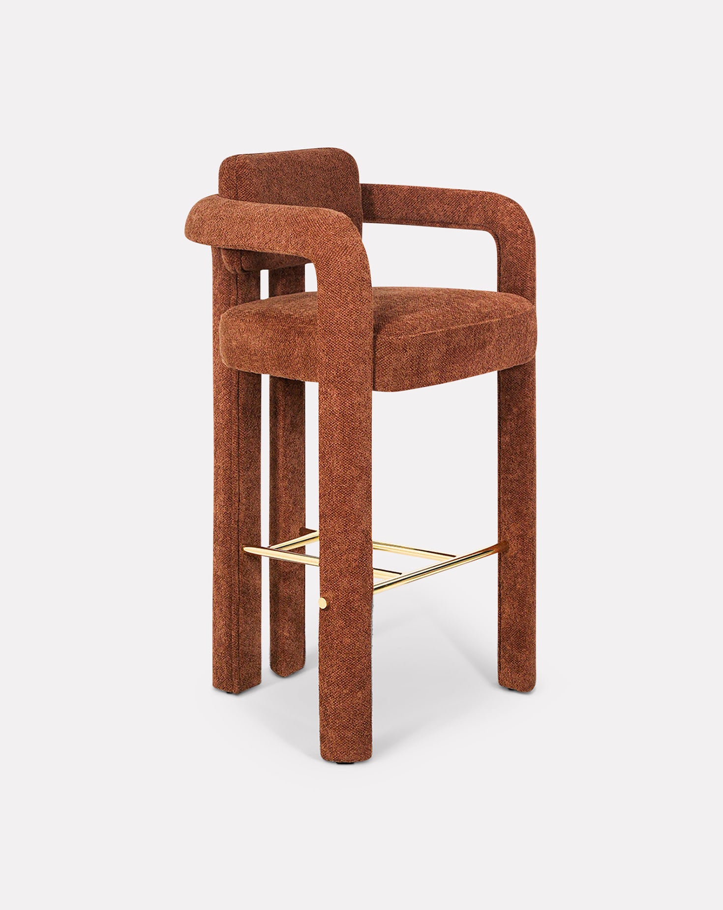 Double Arch Chenille Dark Red Bar Stool