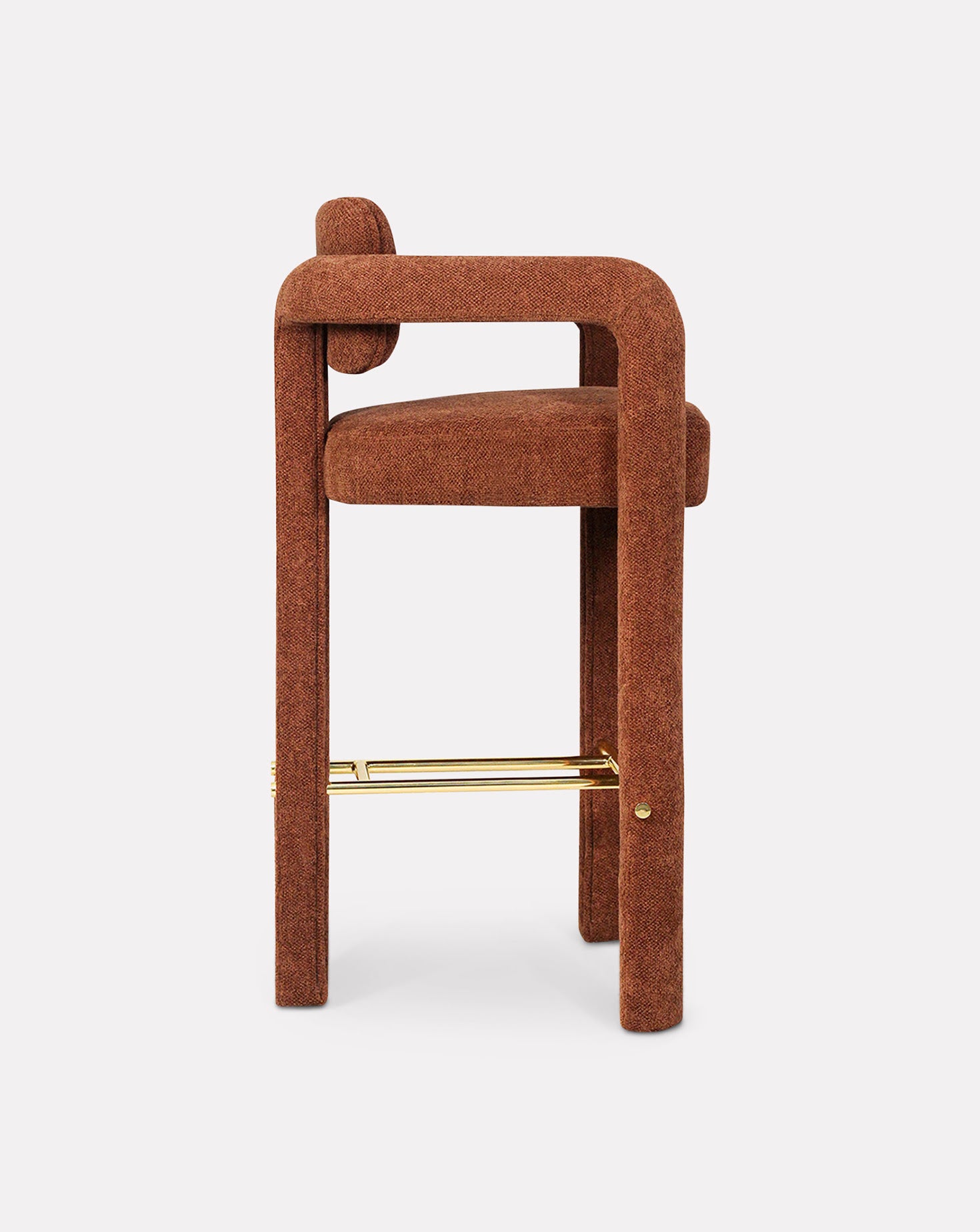 Double Arch Chenille Dark Red Bar Stool