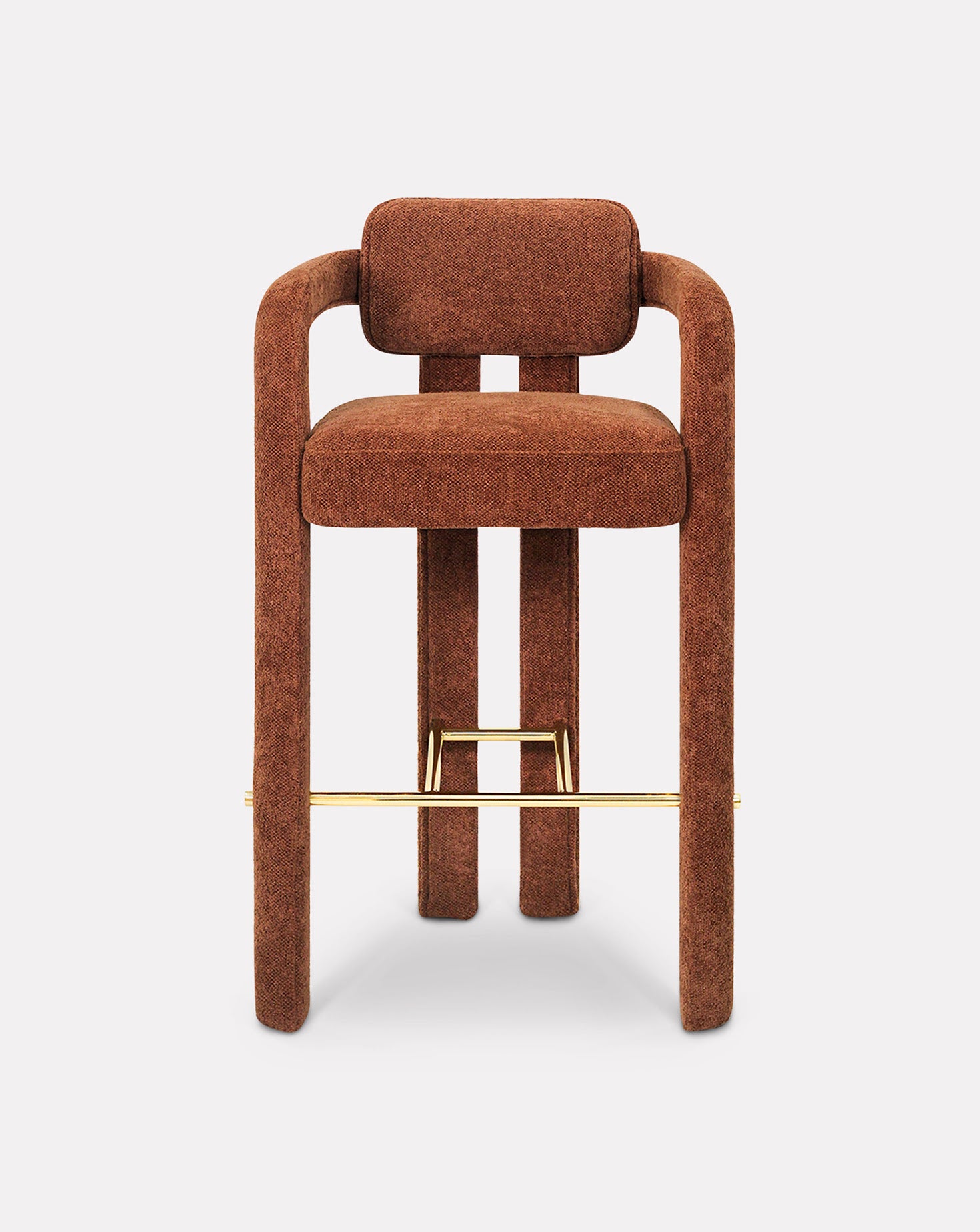 Double Arch Chenille Dark Red Bar Stool