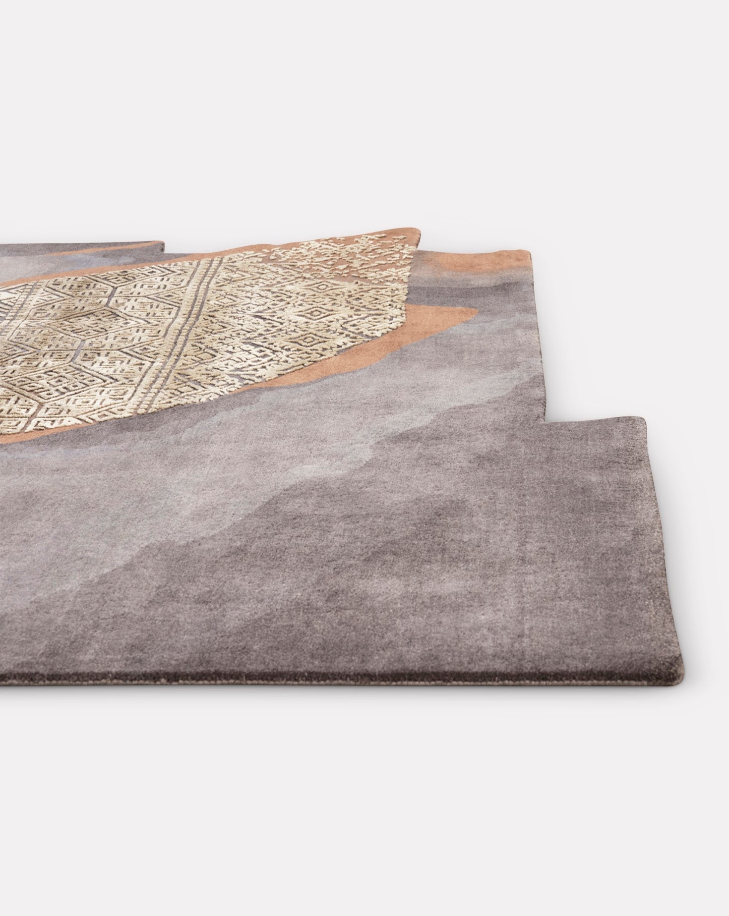 Eshe Tan Grey Handknotted Rug