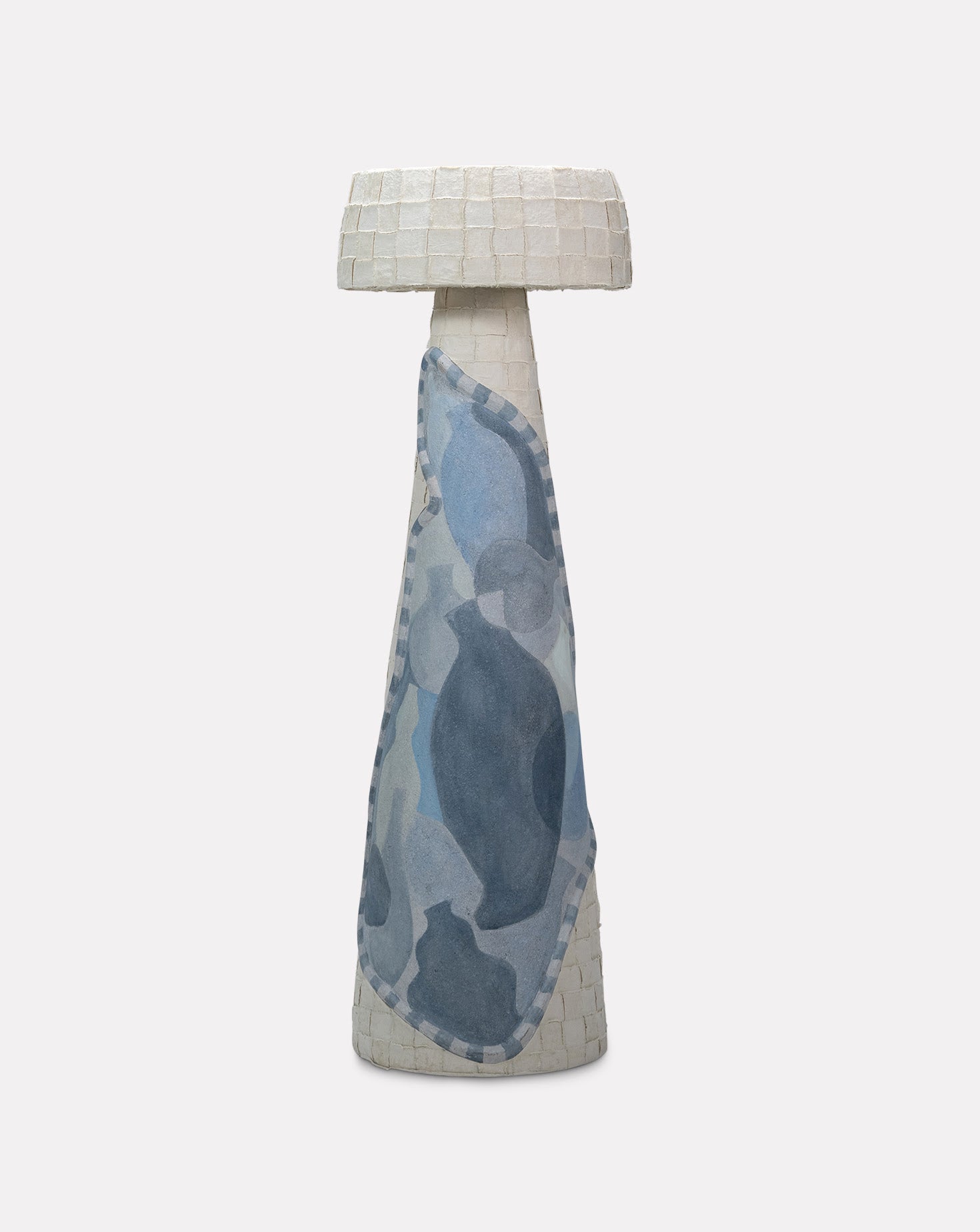 Fabric on Papier-mâché Floor Lamp 01