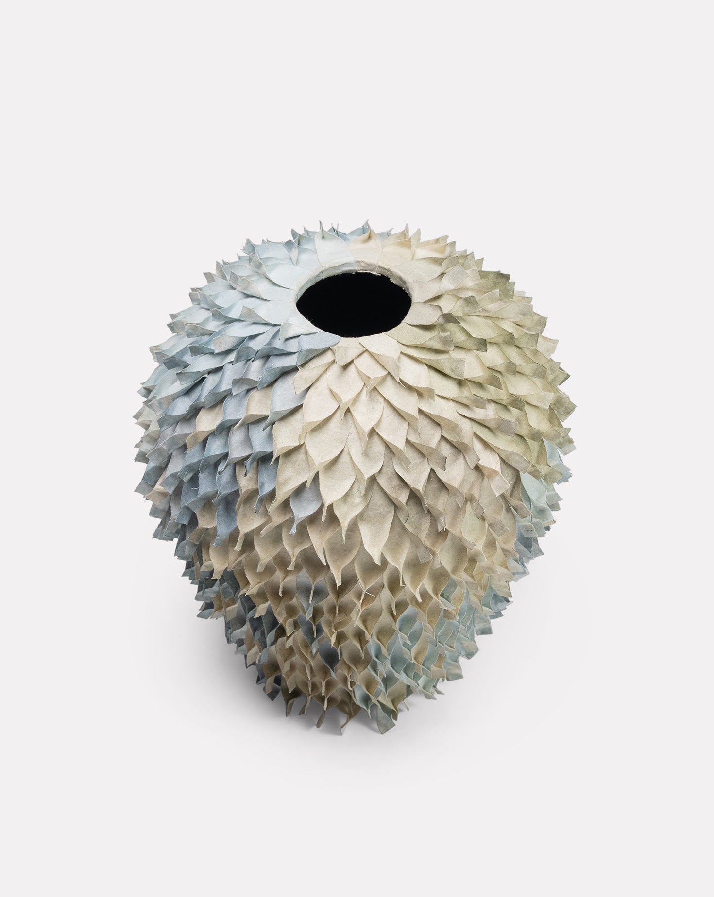 Fabric on Papier-mâché Vase 01
