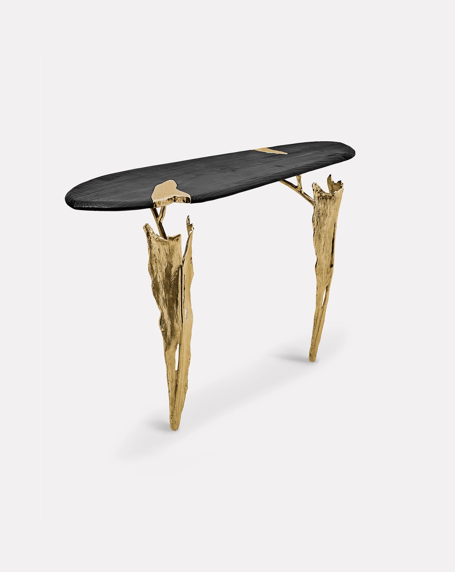 Folia Brass and Wood Console