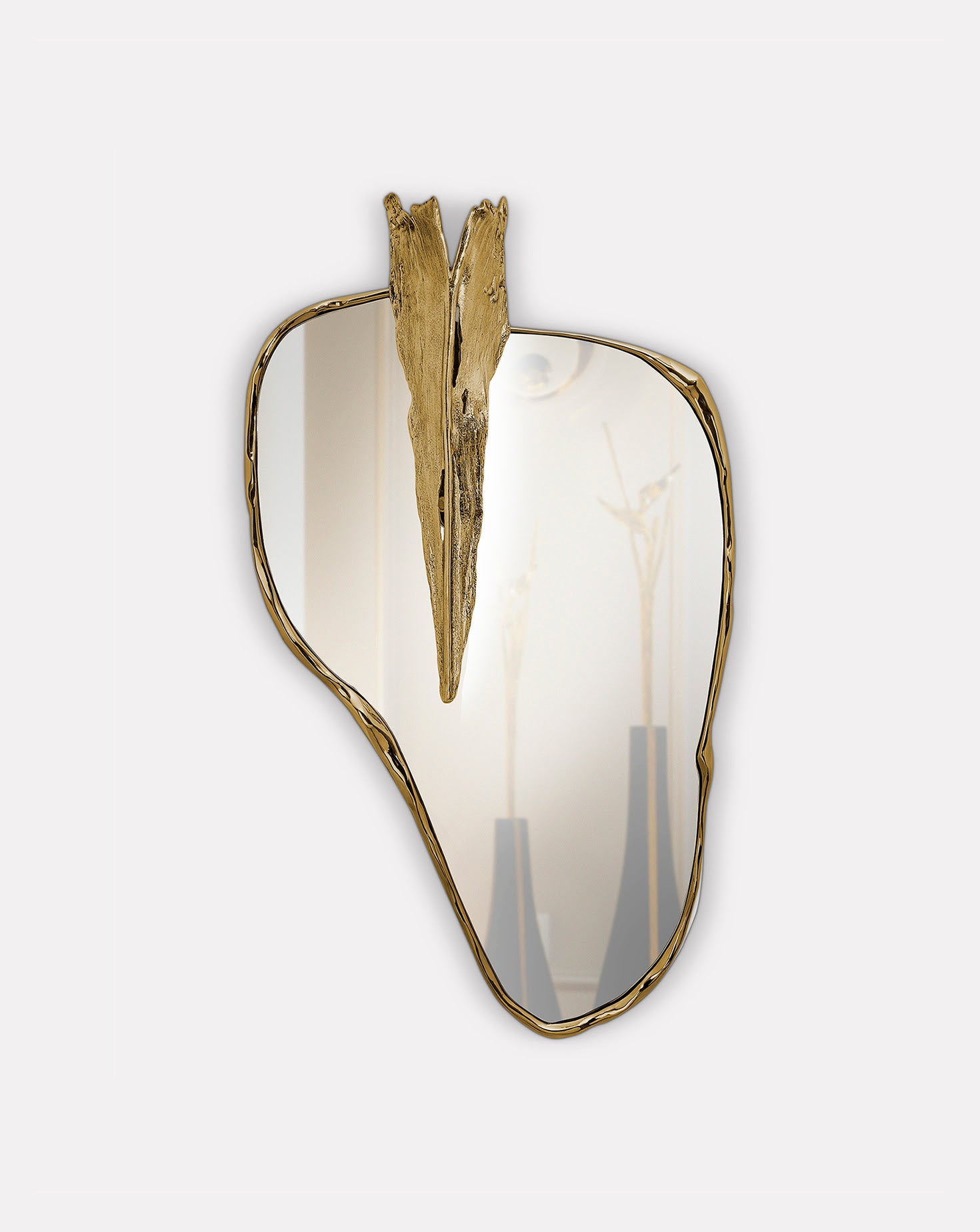Folia Polished Brass Mirror