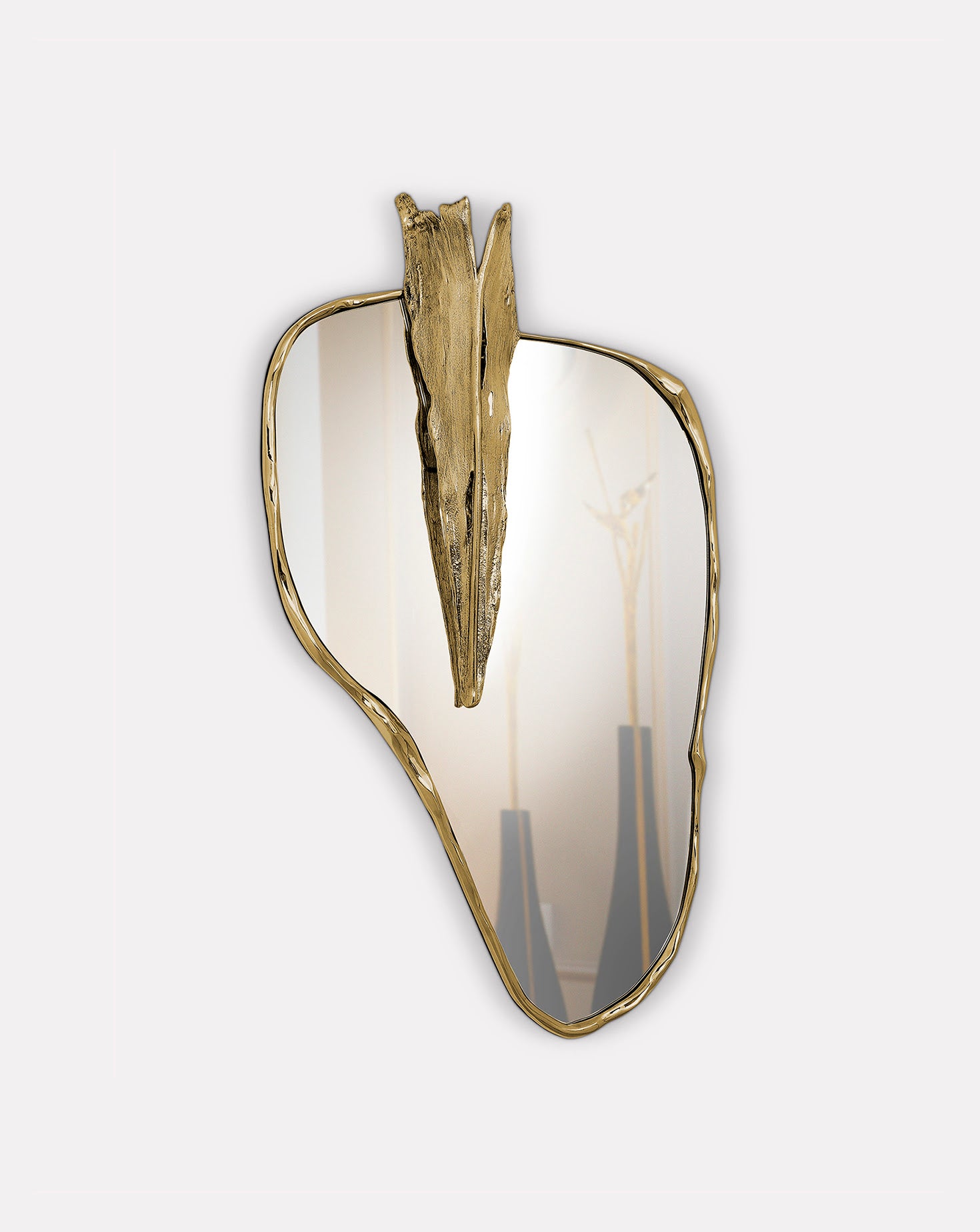 Folia Polished Brass Mirror