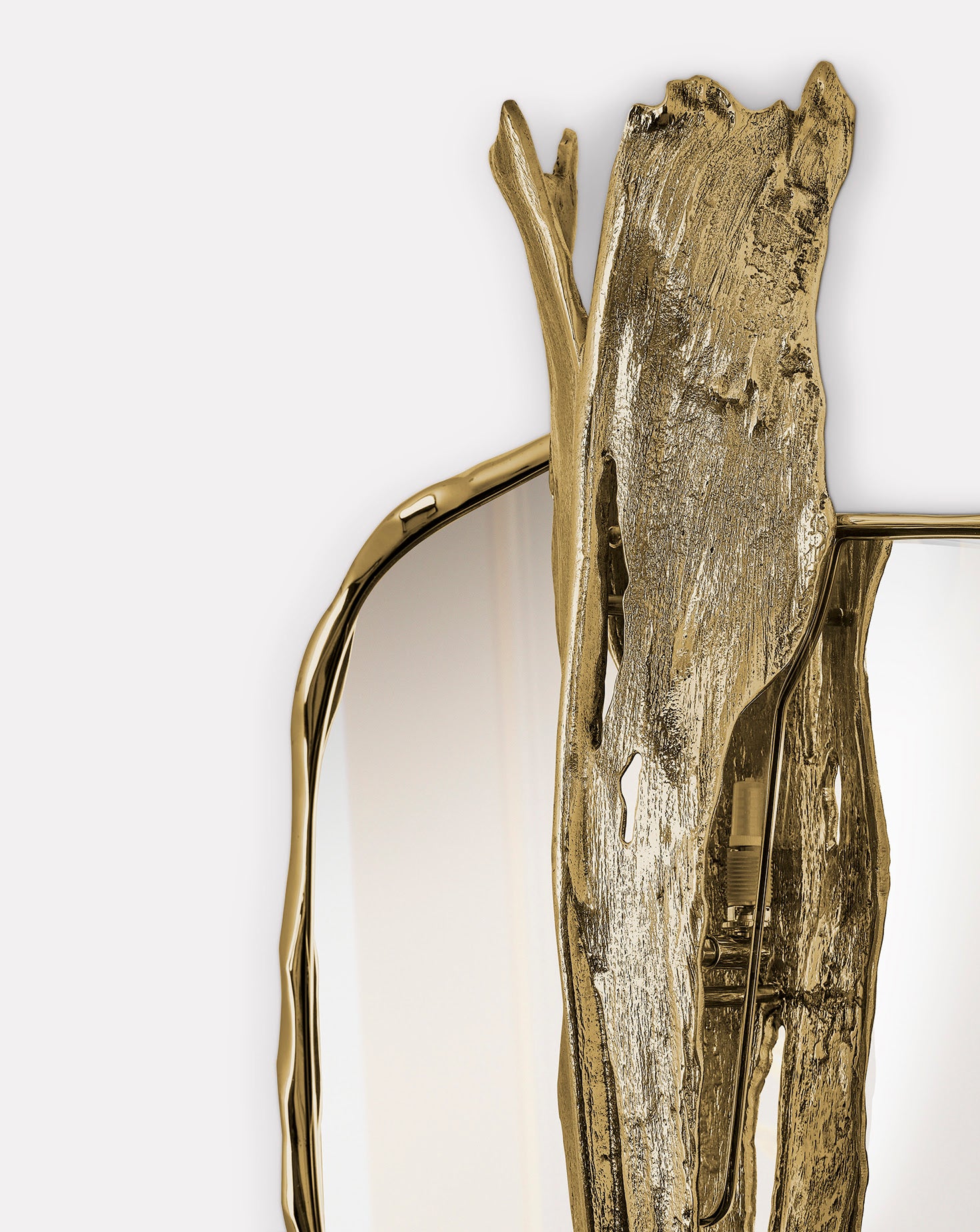 Folia Polished Brass Mirror