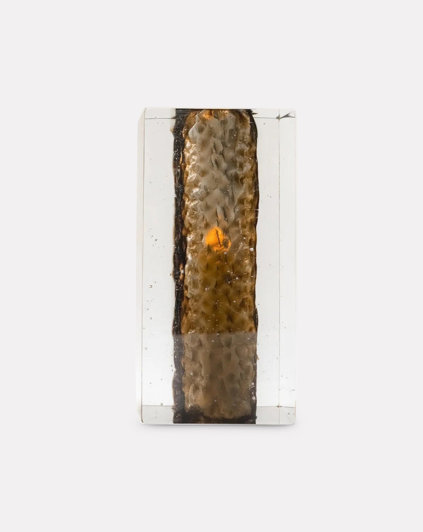 Geoda Amber Glass Cube Table Lamp