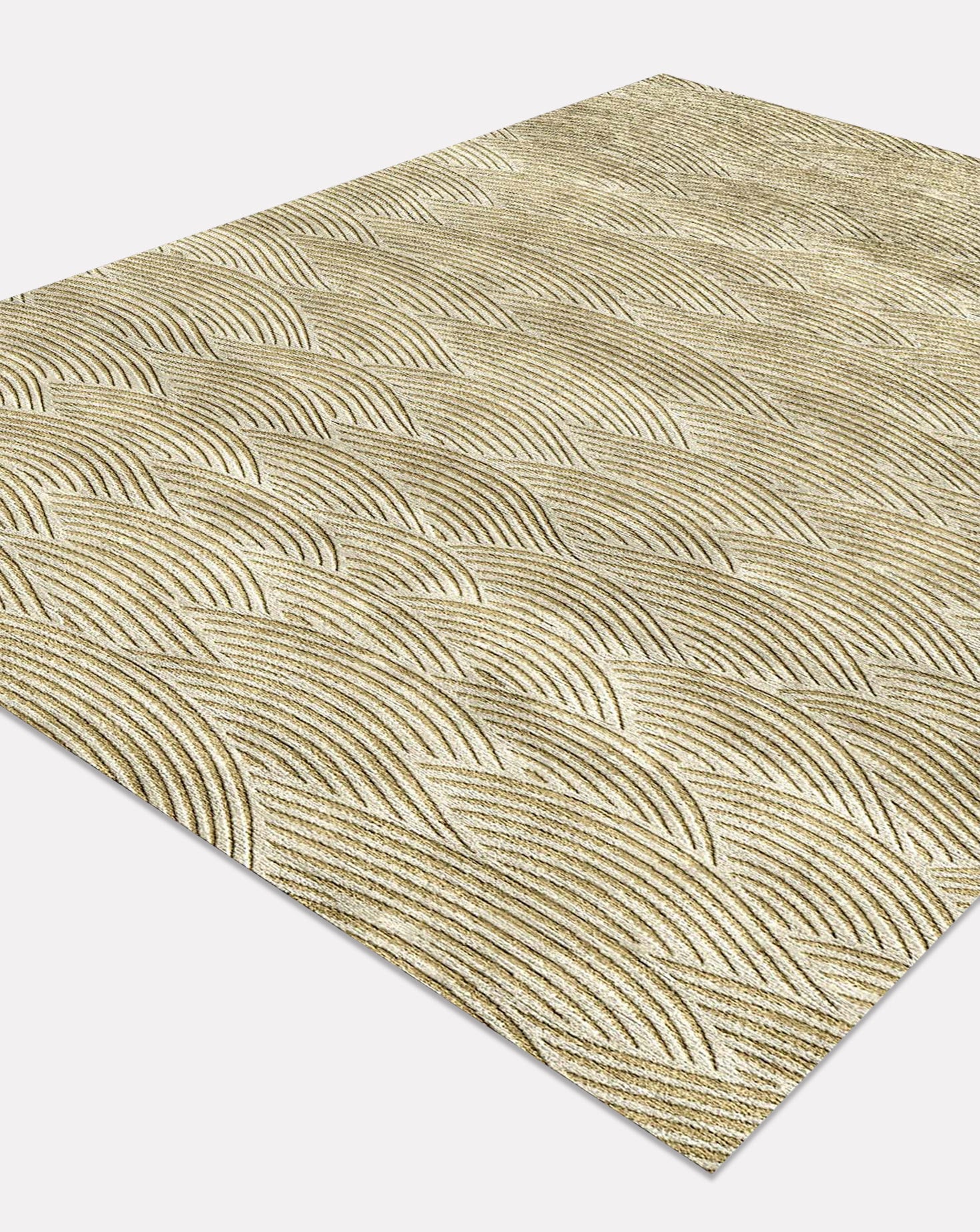 Geva Ivory Gold Handknotted Silk Rug
