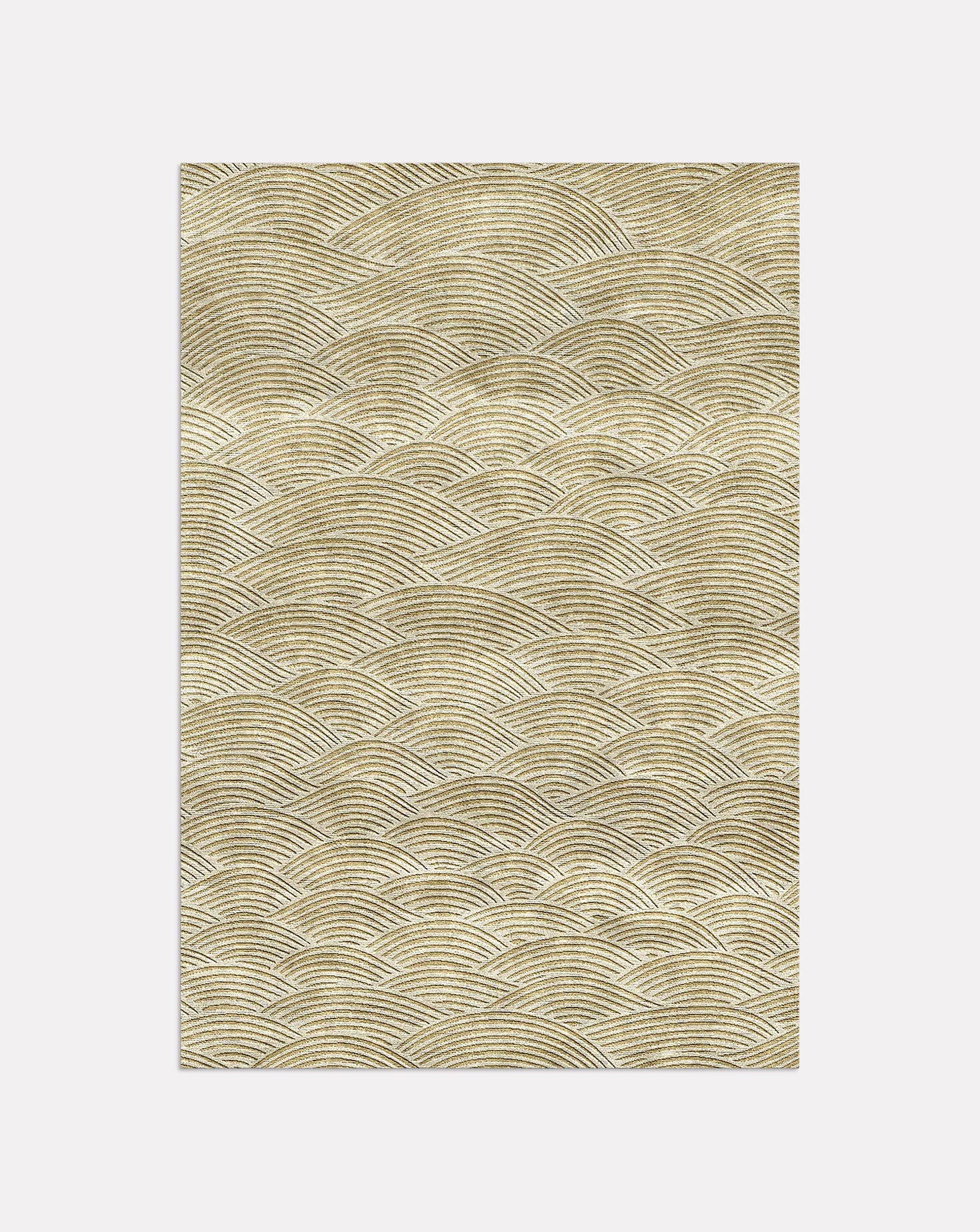 Geva Ivory Gold Handknotted Silk Rug