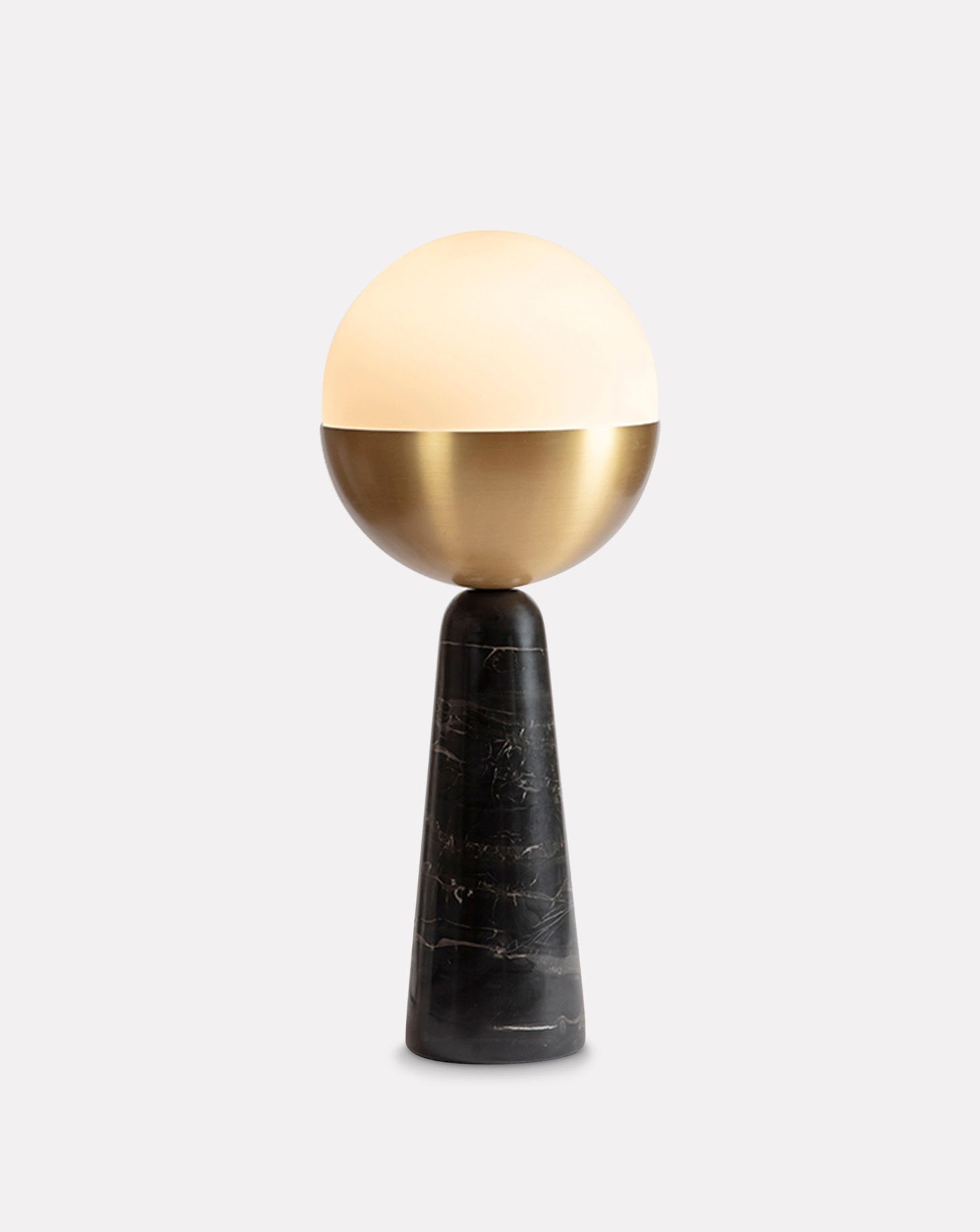 Globe Brushed Brass and Marble Table Lamp