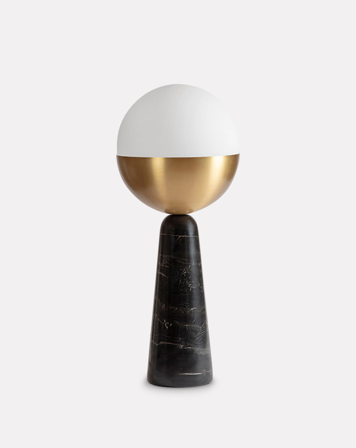 Globe Brushed Brass and Marble Table Lamp
