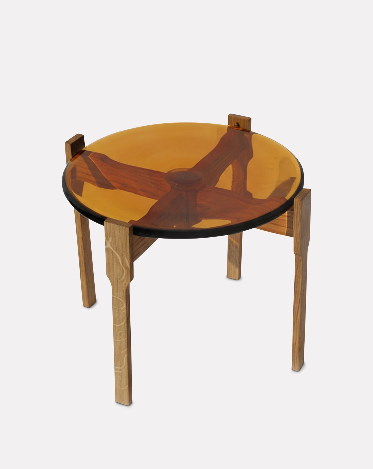 HALO Wooden and Glass Top Side Table