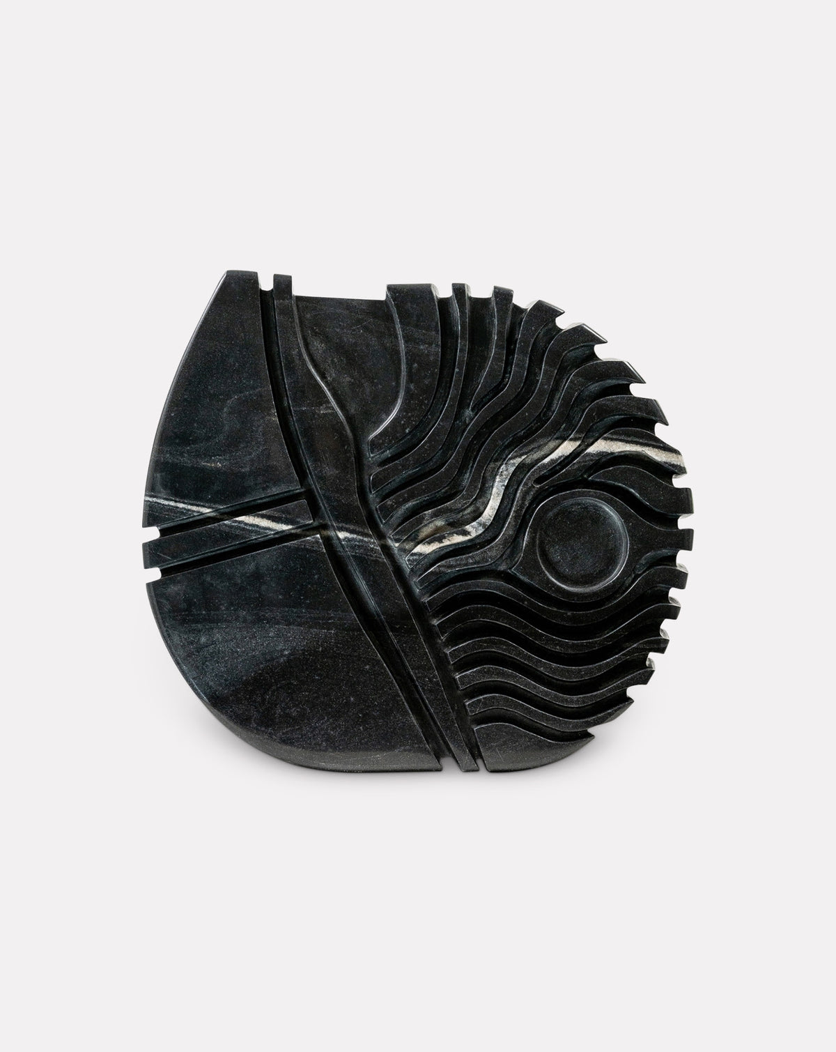 IDA 02 Black Marble Sculptural Vase