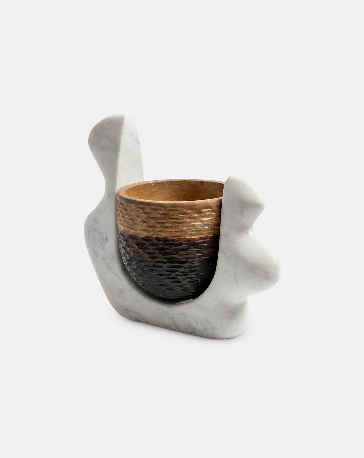 ILA 01 Marble and Wood Sculptural Vase