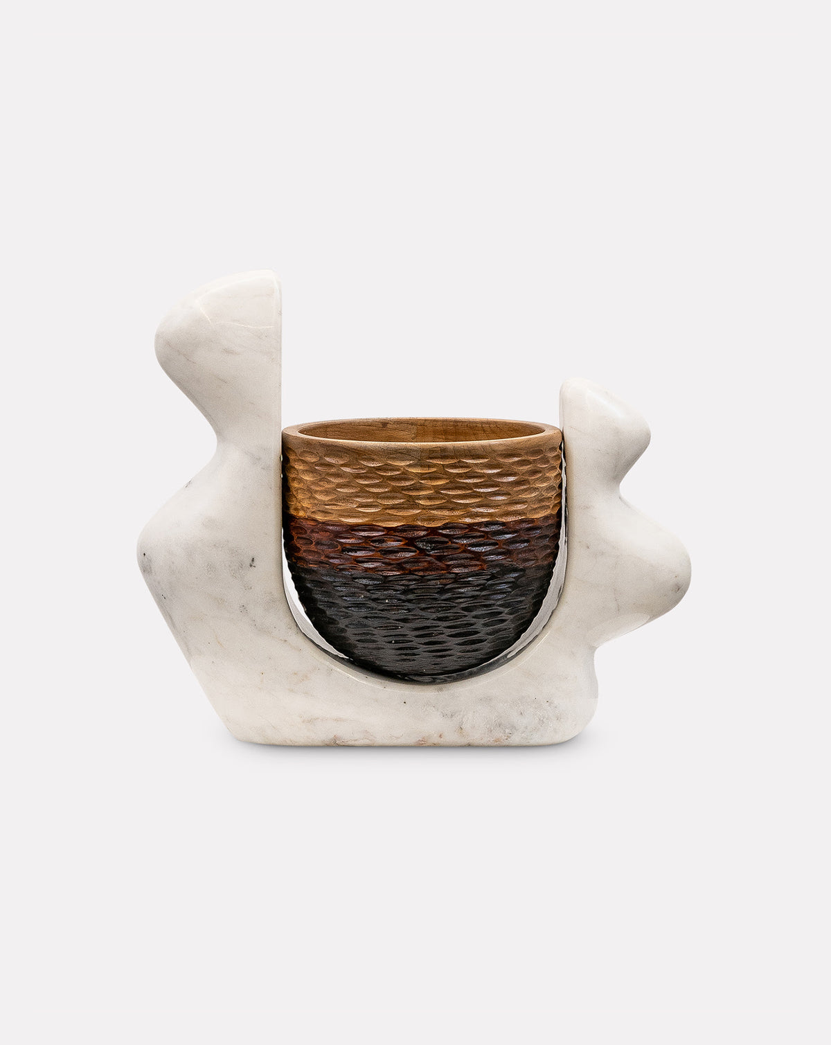 ILA 01 Marble and Wood Sculptural Vase