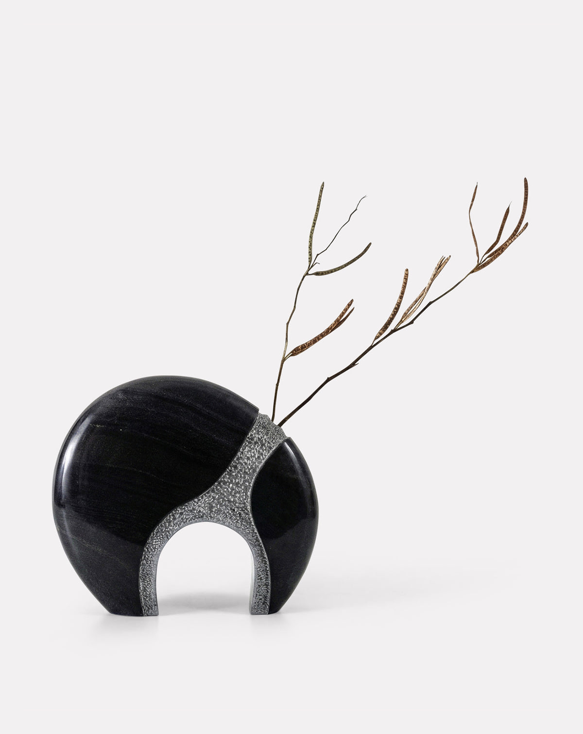 ILISHA 04 Black Marble Sculptural Vase