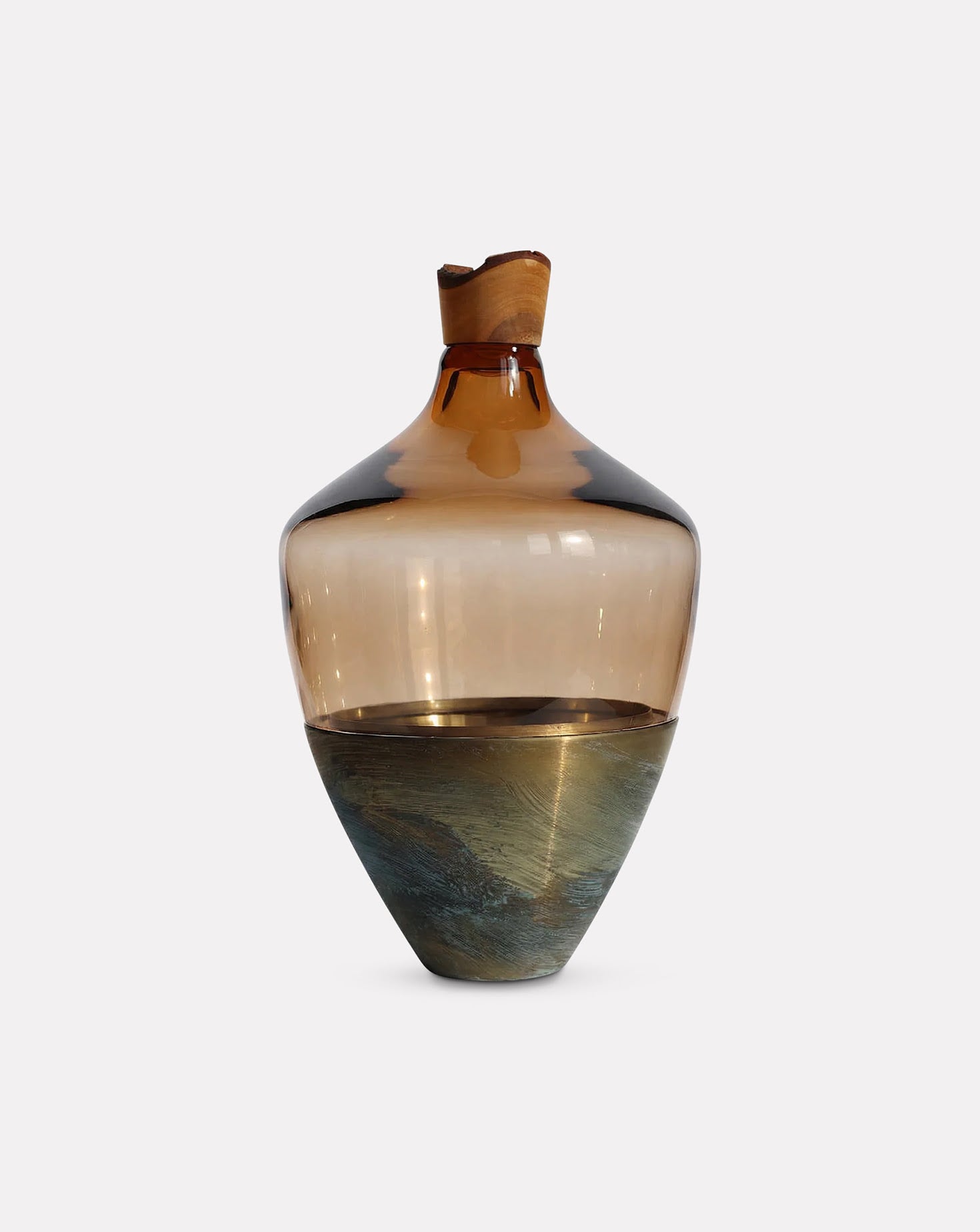 INDIA LARGE II Bronze and Brass Patina Vase