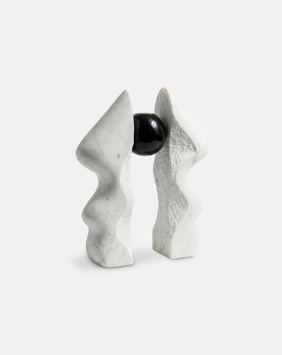 INIKA 06 White & Black Marble Sculptural Vase