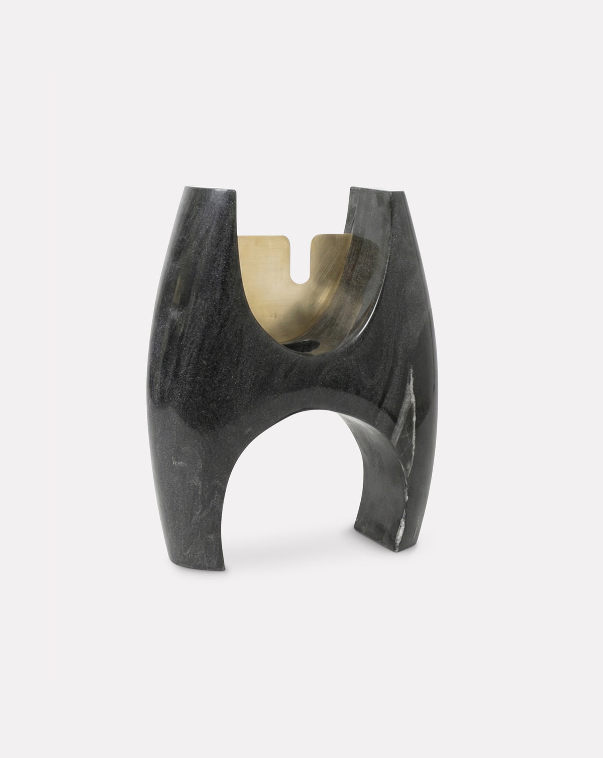 IRA 03 Marble and Brass Sculptural Vase